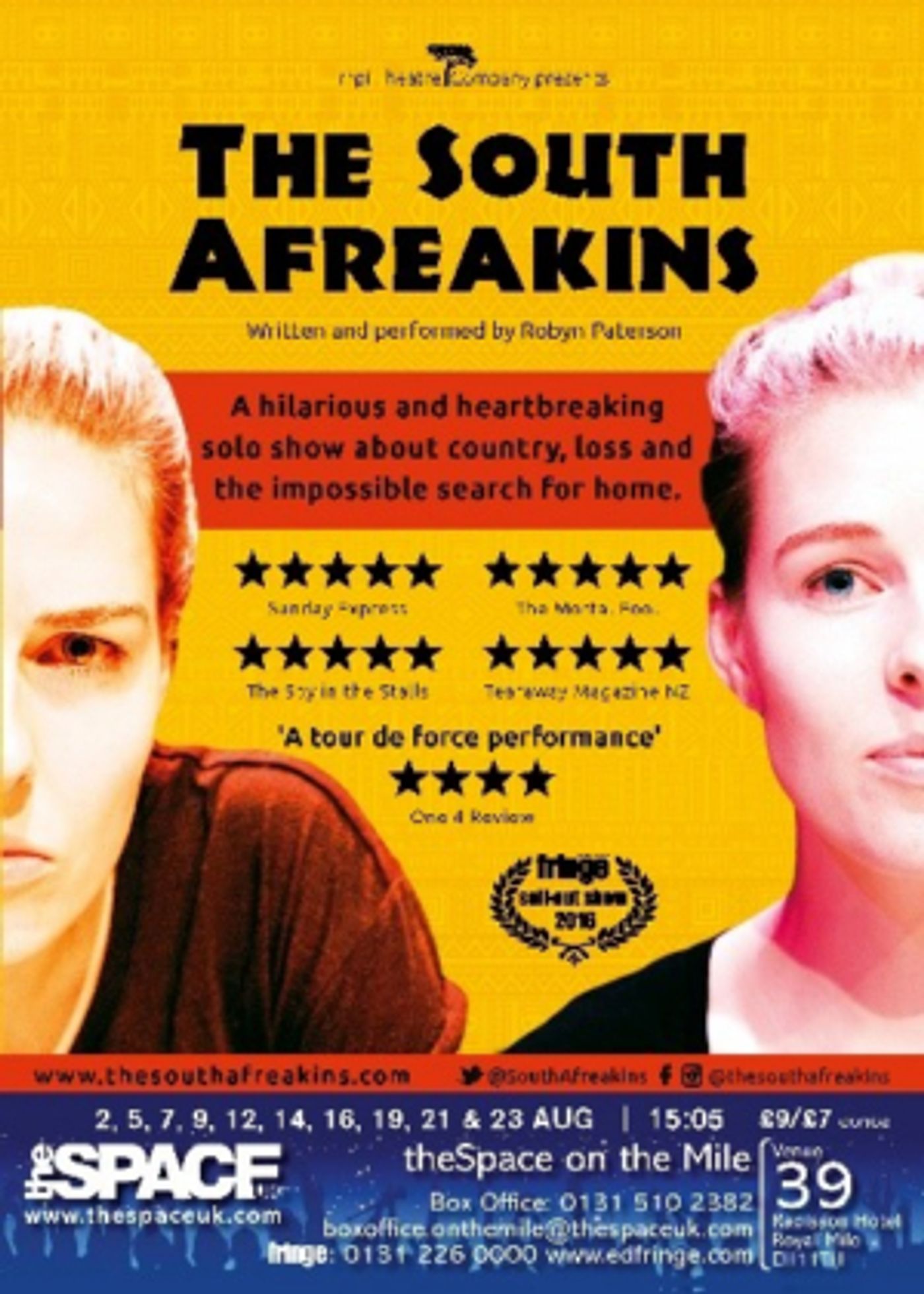 THE SOUTH AFREAKINS Returns To Edinburgh Festival  Image