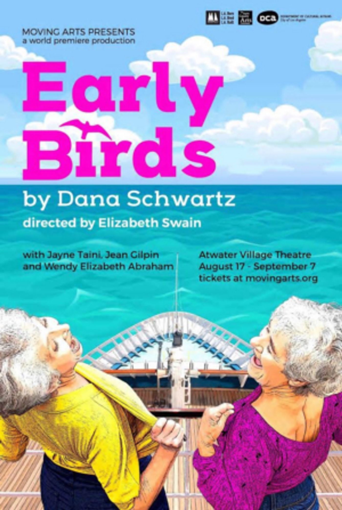 Moving Arts Presents World Premiere Of EARLY BIRDS By Dana Schwartz  Image