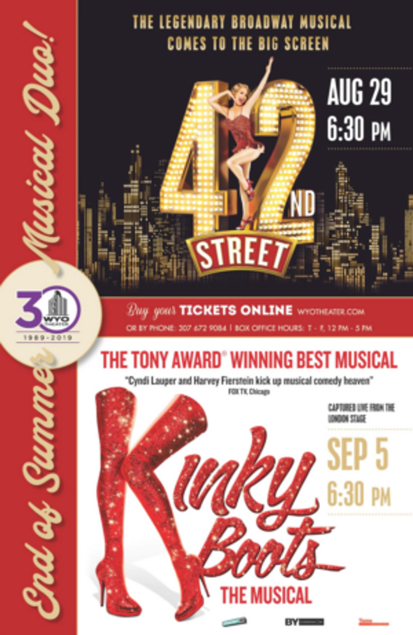 The WYO Theater Presents 42ND ST & KINKY BOOTS  Image