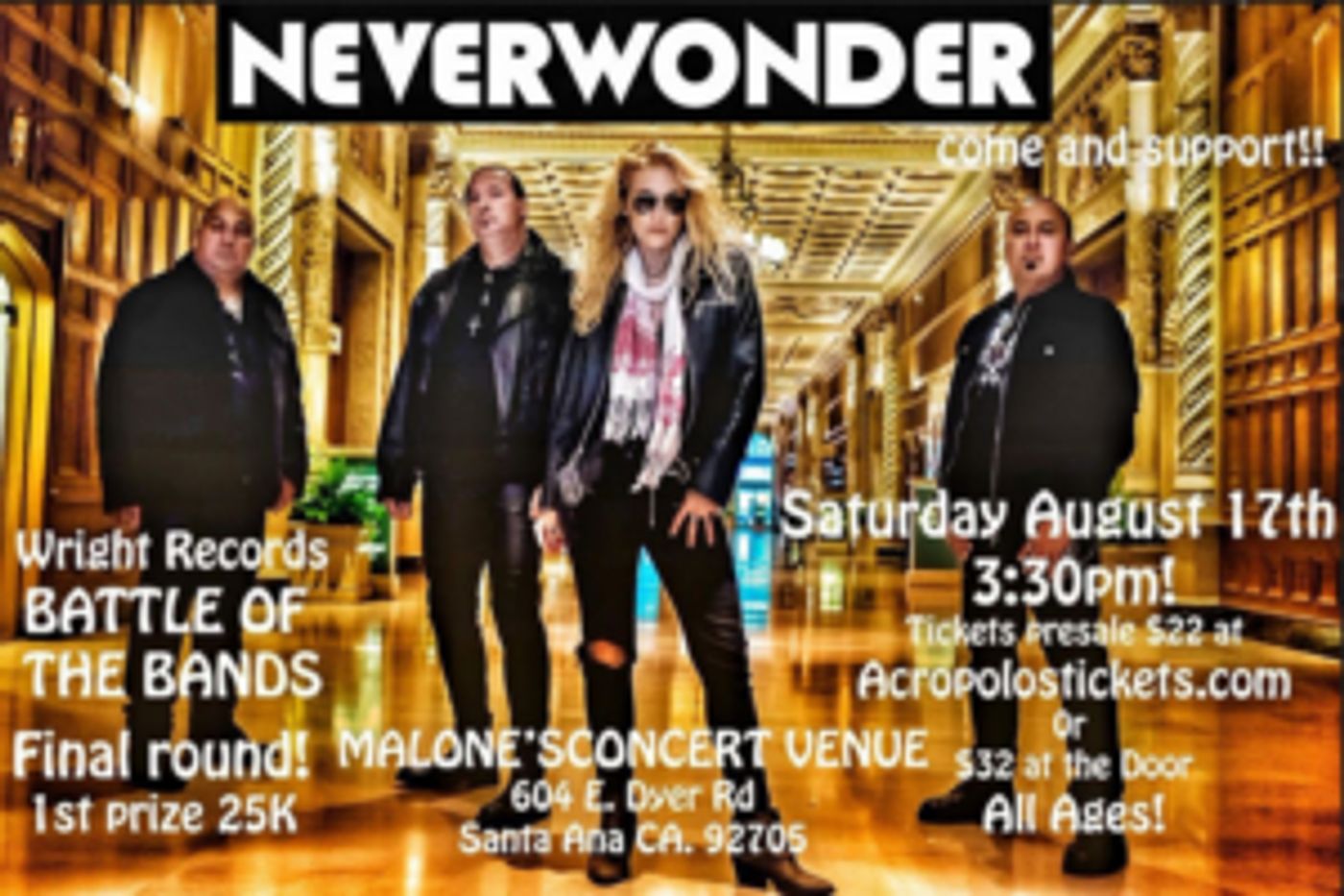 SoCal Rockers NEVERWONDER Compete In In FINALS Of Wright Records' 
