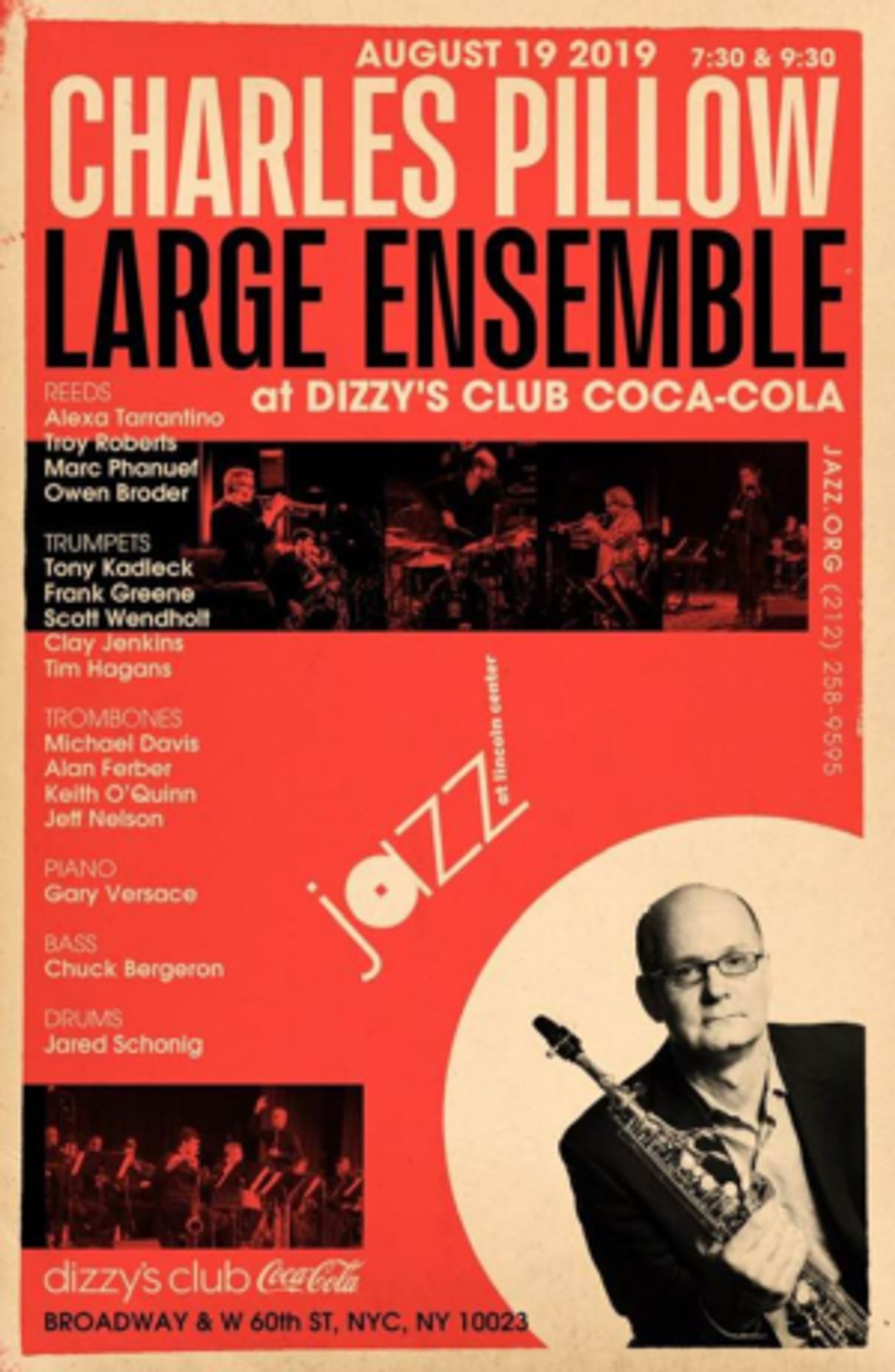 Charles Pillow Large Ensemble Celebrates Miles Davis At Dizzys Club  Image