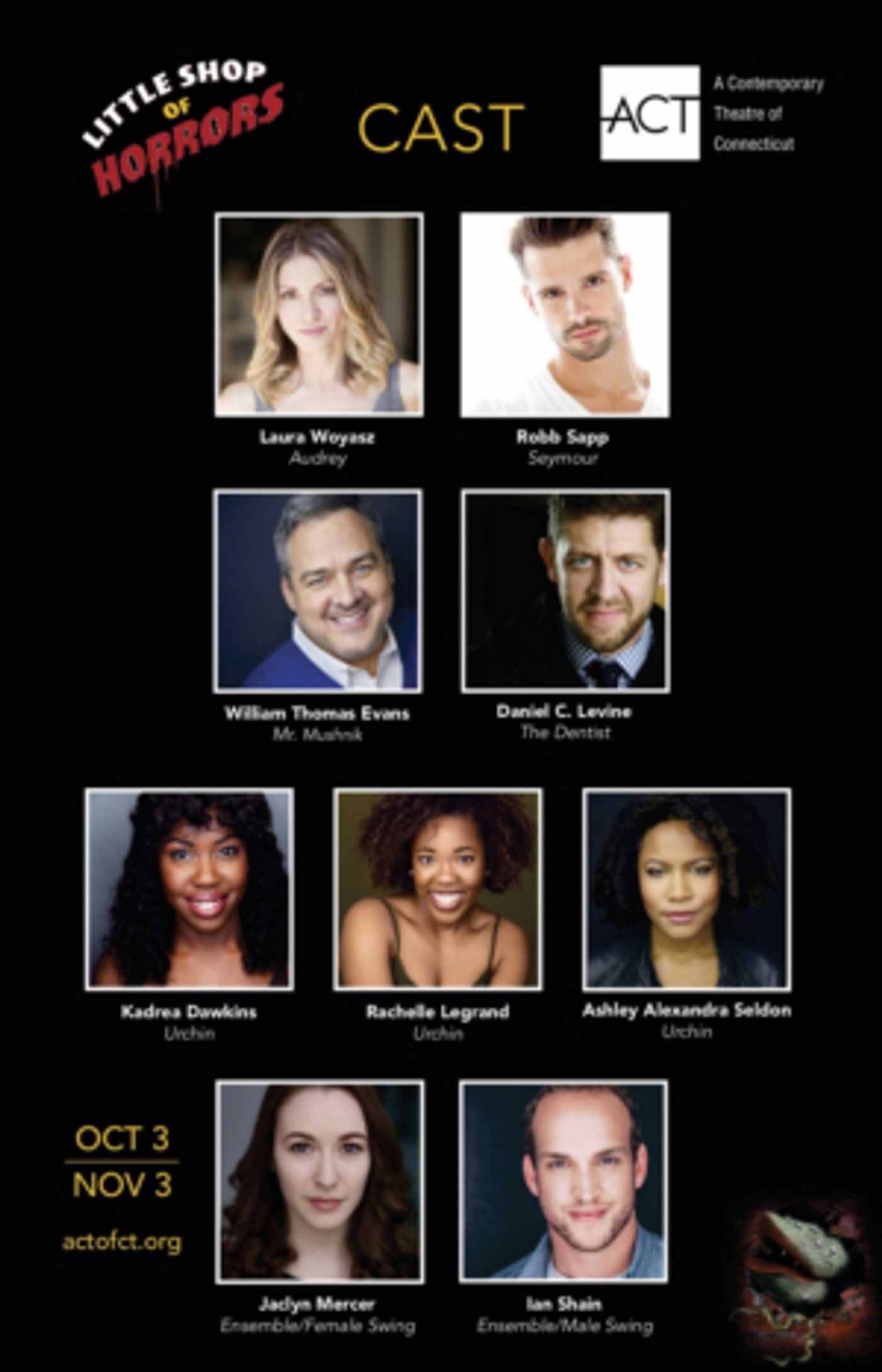 ACT Of Connecticut Announces Cast For LITTLE SHOP OF HORRORS  Image