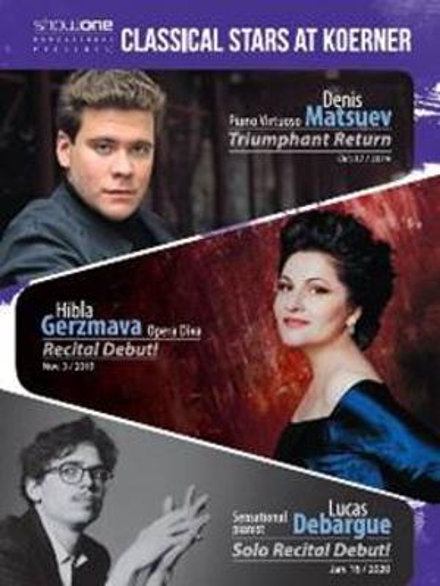 Show One Productions Presents Three International CLASSICAL STARS AT KOERNER in 2019-2020  Image