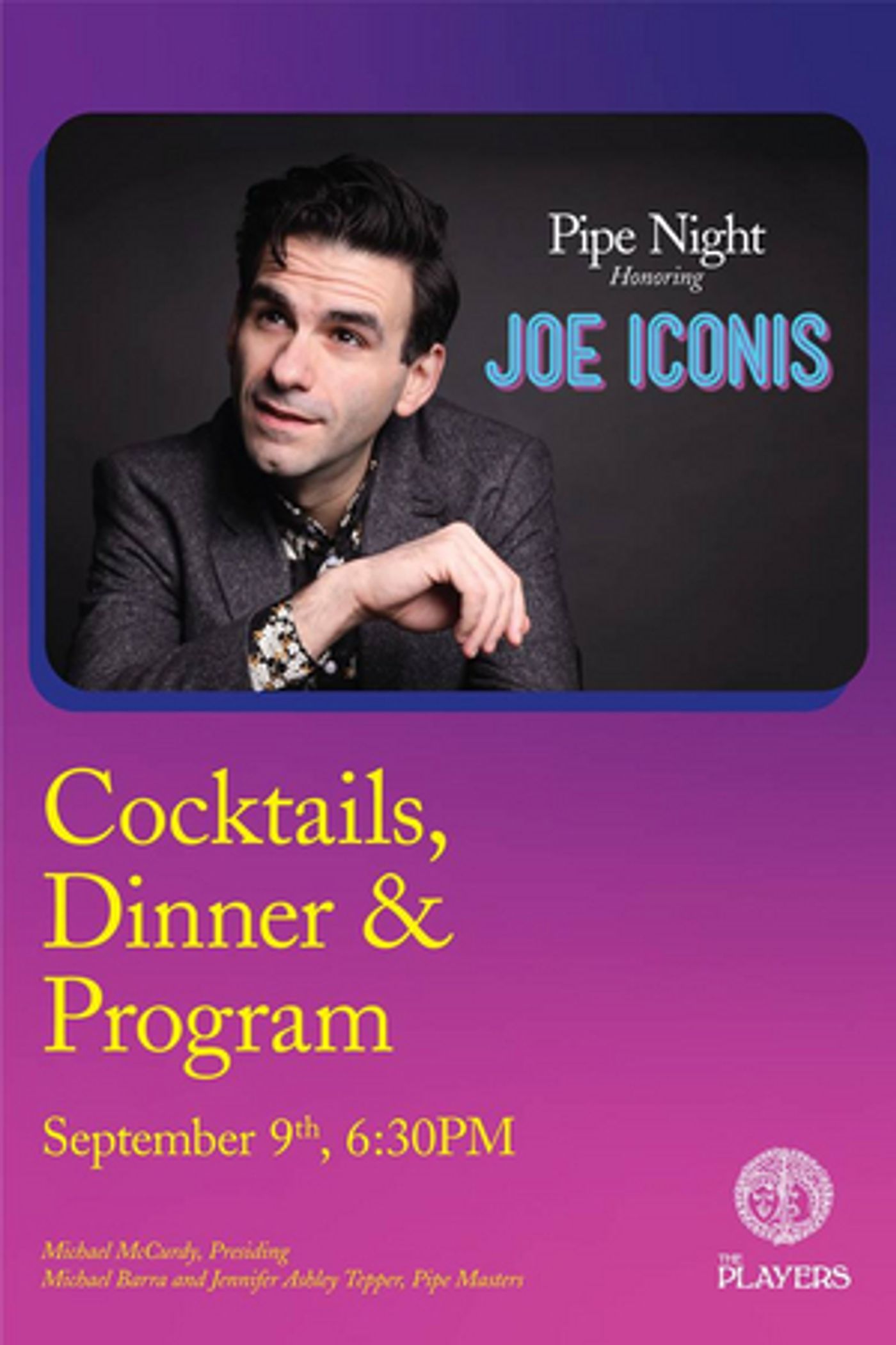 The Players Presents A Pipe Night Honoring Joe Iconis On Monday  Image