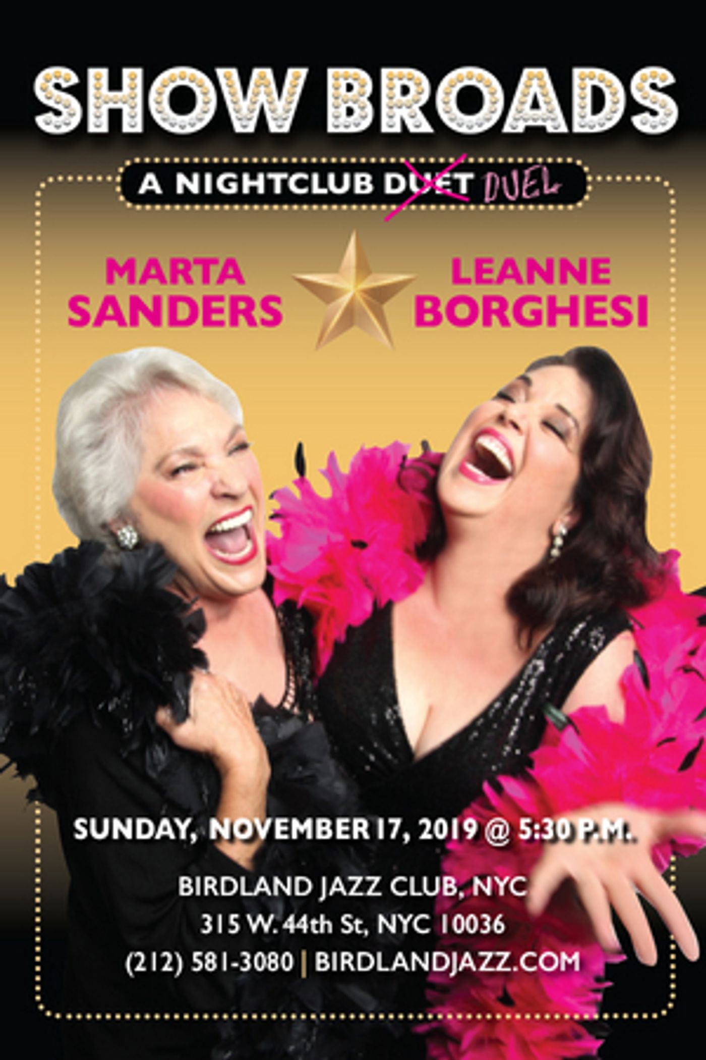 Marta Sanders And Leanne Borghesi Bring Showbroads To Birdland  Image