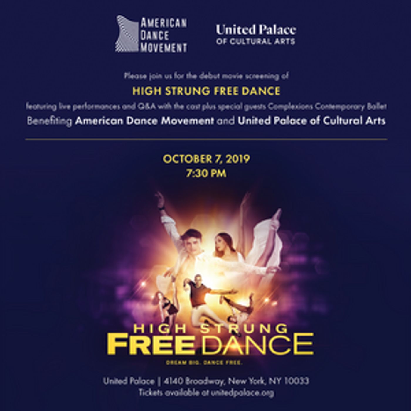 American Dance Movement And The United Palace To Host Exclusive Debut Screening of HIGH STRUNG: FREE DANCE  Image