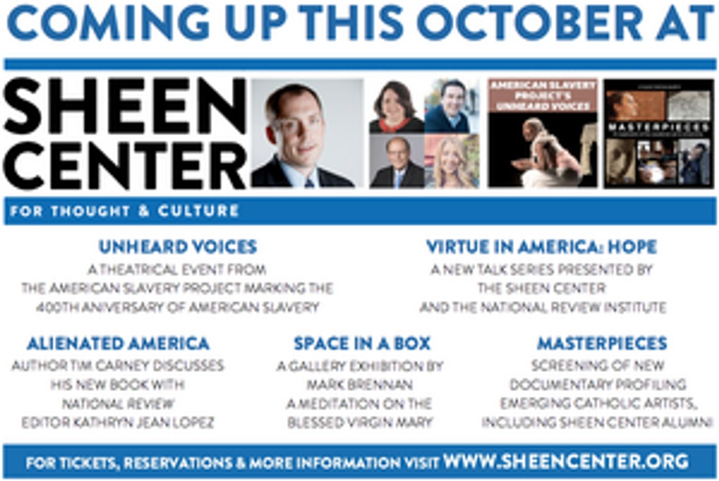 October At The Sheen Center To Include Theater, Film, Author's Nights And Talk Events  Image
