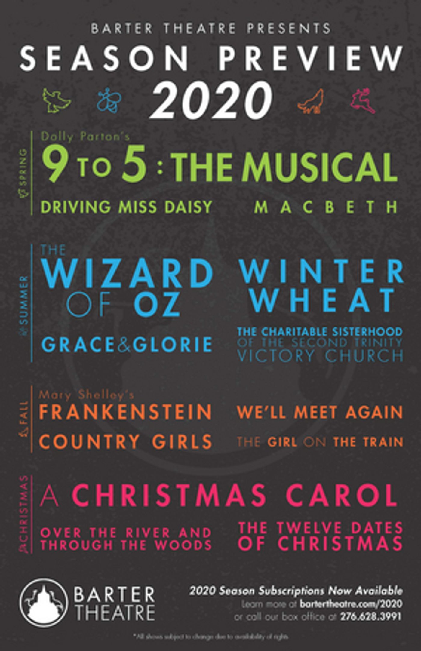 Barter Theatre Announces 2020 Season  Image