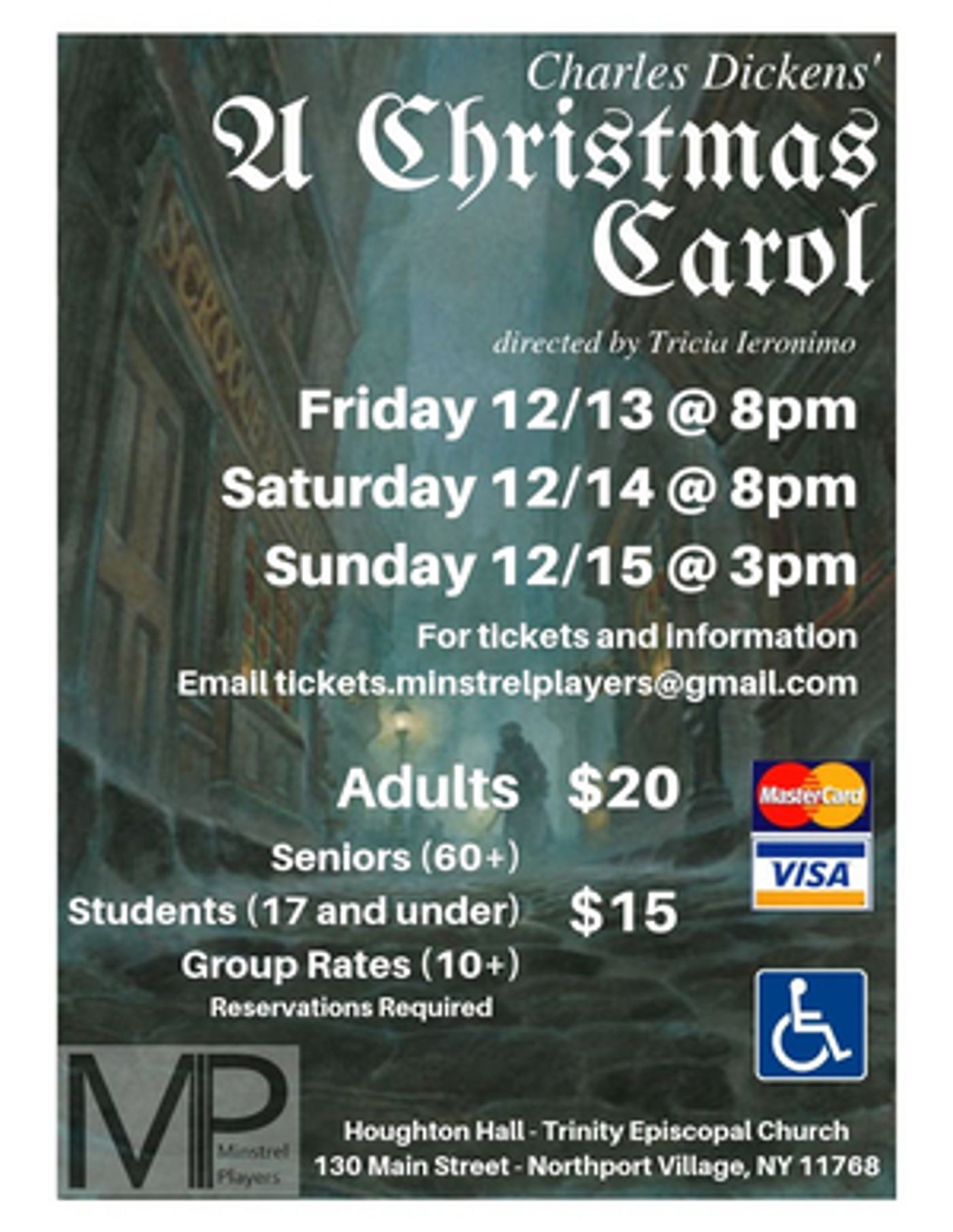 The Minstrel Players Will Present Their Annual Production Of A CHRISTMAS CAROL  Image