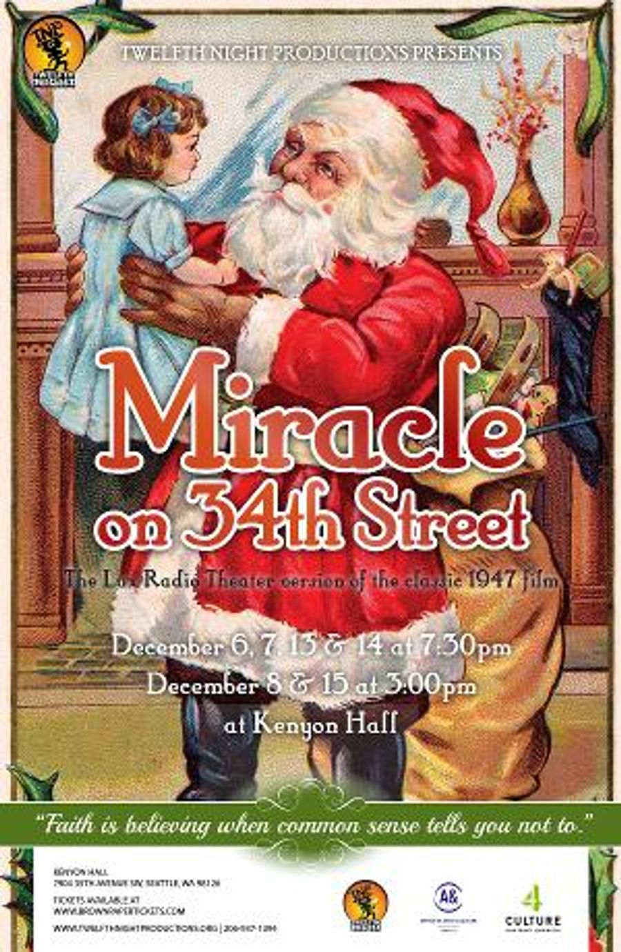 Twelfth Night Productions Will Present MIRACLE ON 34TH STREET: A LIVE RADIO PLAY Image