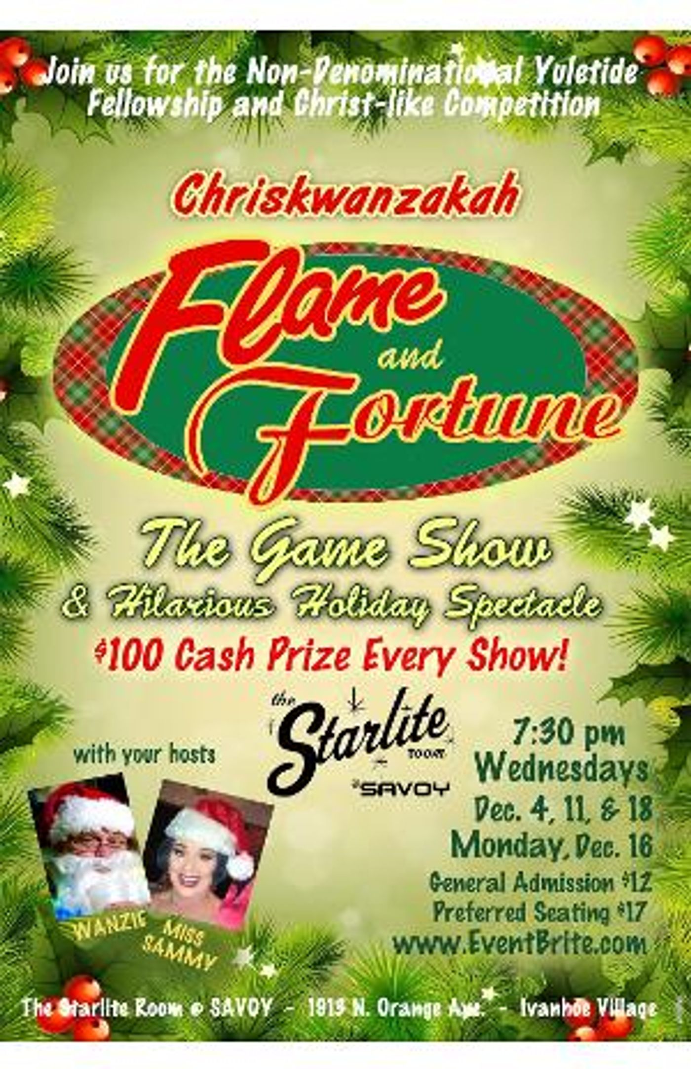 Holiday Show With Miss Sammy Announced At Starlite Room  Image