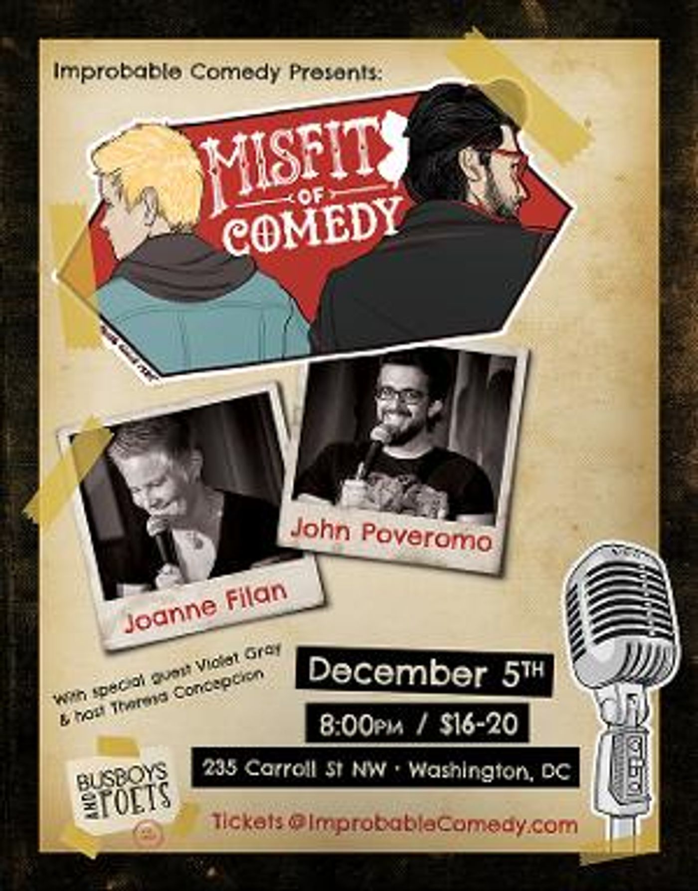Join The Misfits Of Comedy At BUSBOYS AND POETS  Image