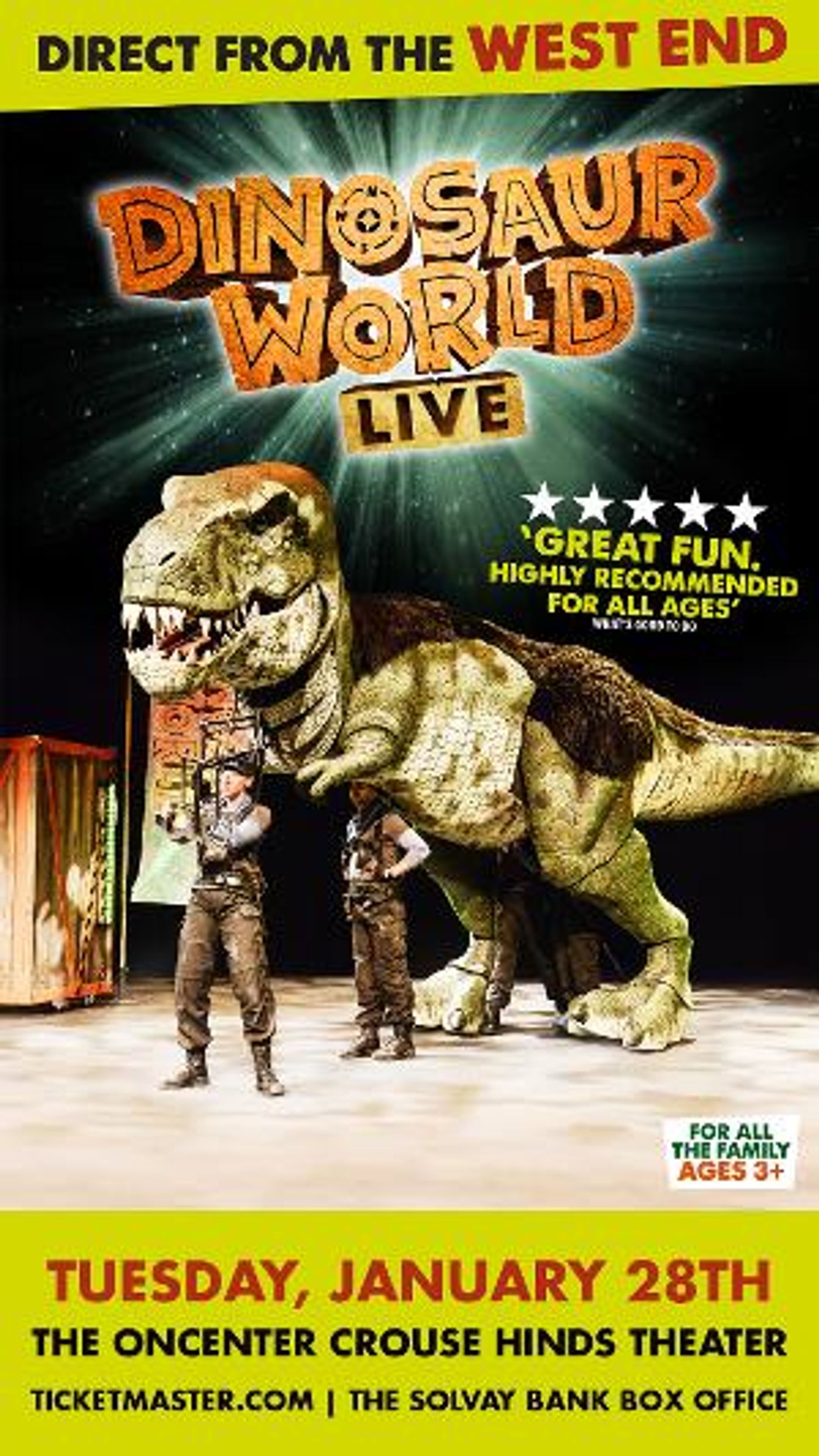 DINOSAUR WORLD LIVE and B - THE UNDERWATER BUBBLE SHOW Come to The Oncenter Crouse Hinds Theater  Image