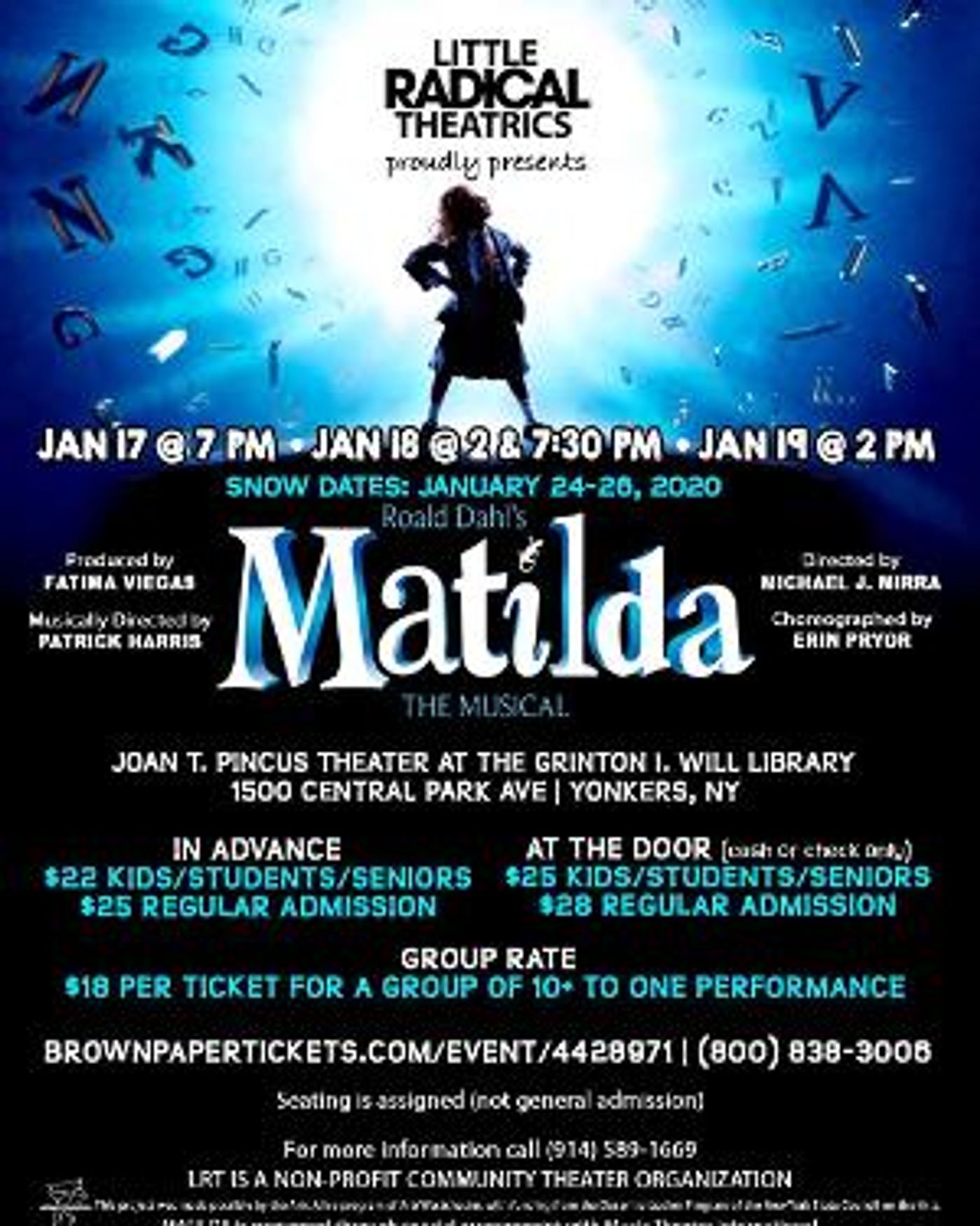 Little Radical Theatrics Presents MATILDA At The Grinton Will Library In Yonkers  Image