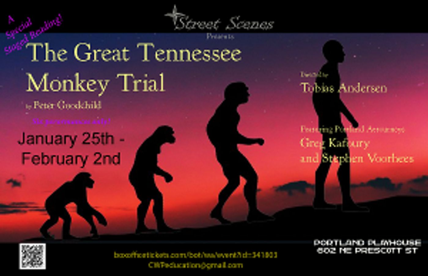 THE GREAT TENNESSEE MONKEY TRIAL Comes to Portland Playhouse  Image