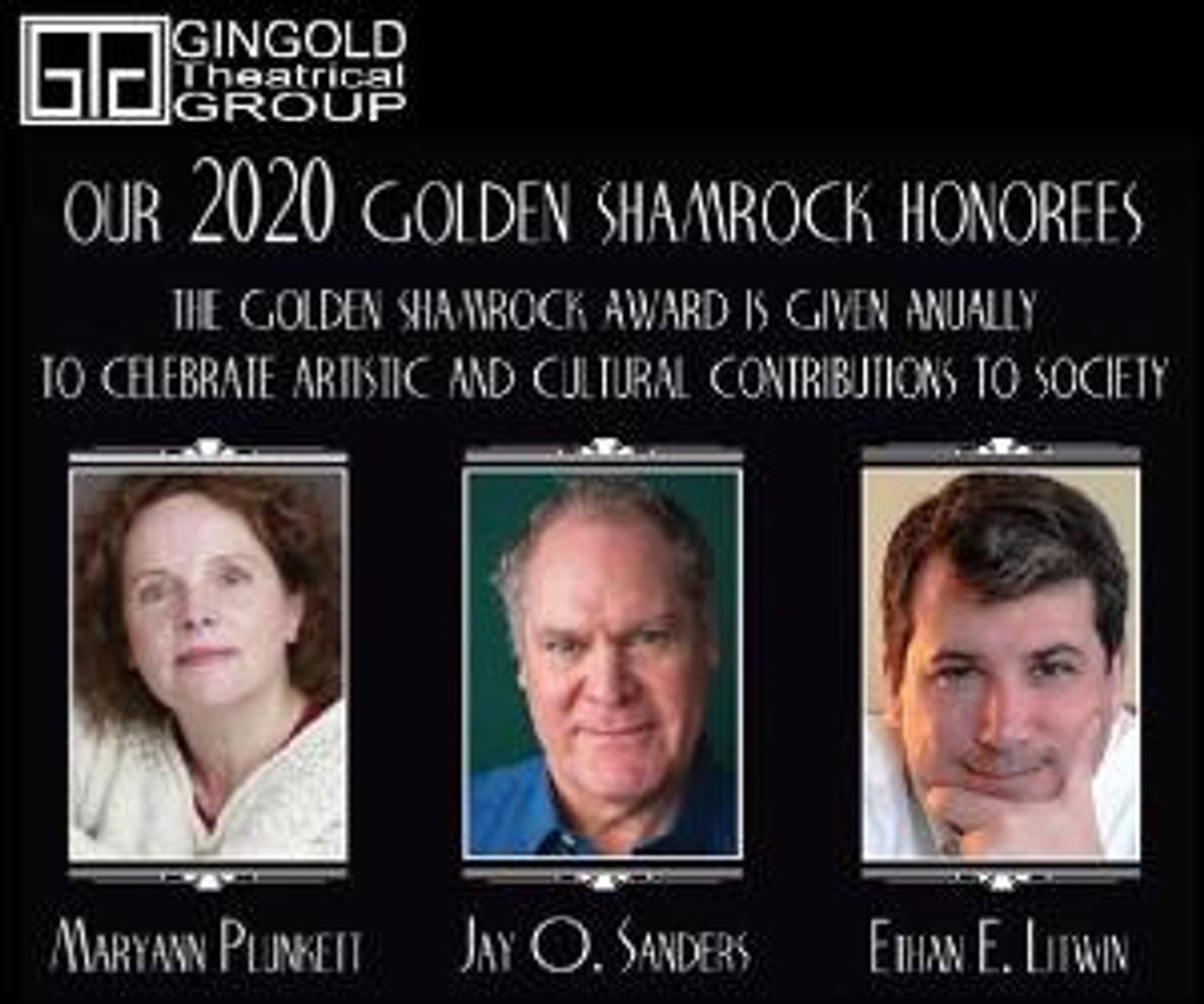 Gingold Theatrical Group Announces The Honorees For The 2020 Golden Shamrock Gala  Image