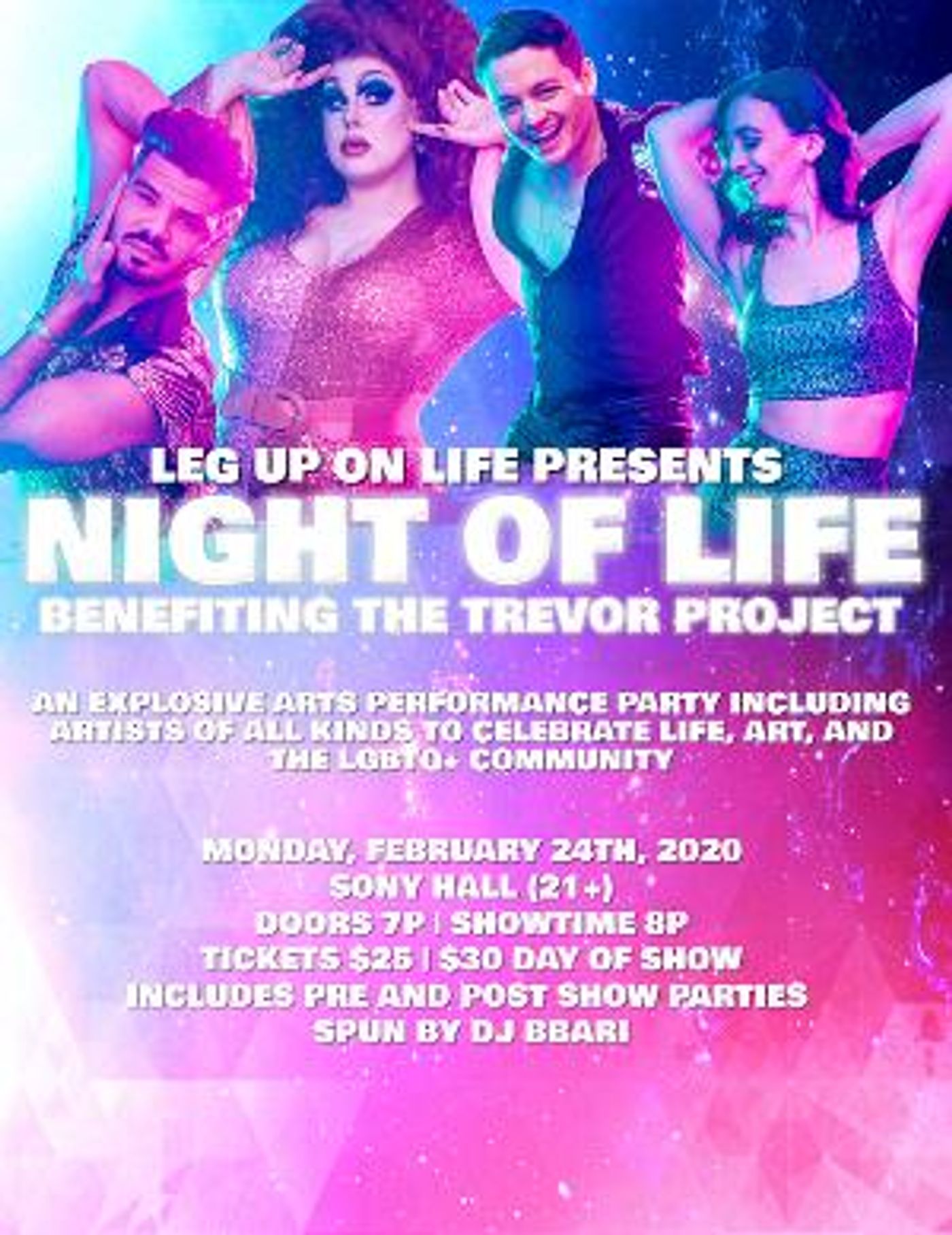NIGHT OF LIFE Comes to Sony Hall Benefiting The Trevor Project  Image