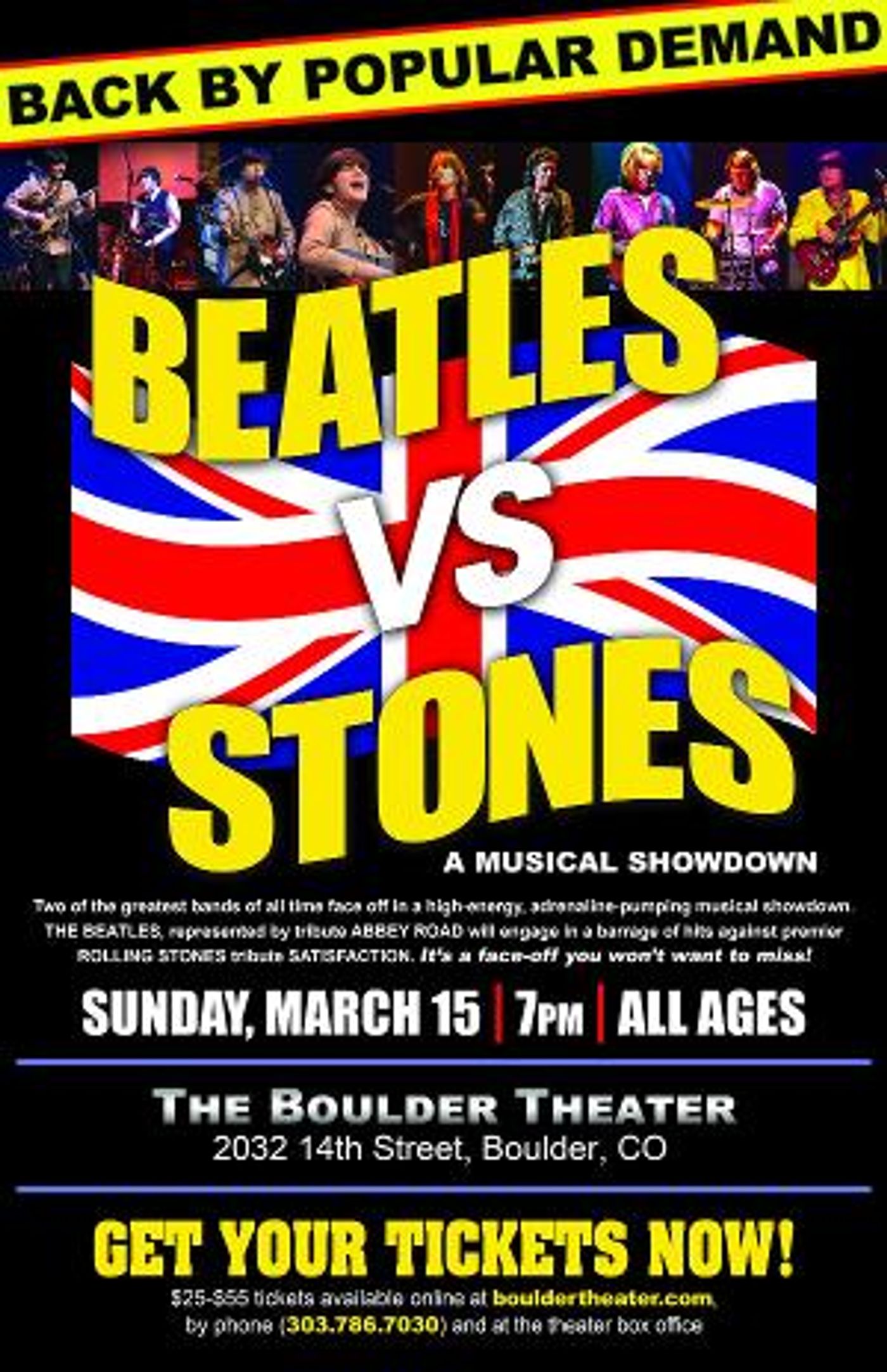 BEATLES VS. STONES: A MUSICAL SHOWDOWN Announced at Boulder Theater  Image