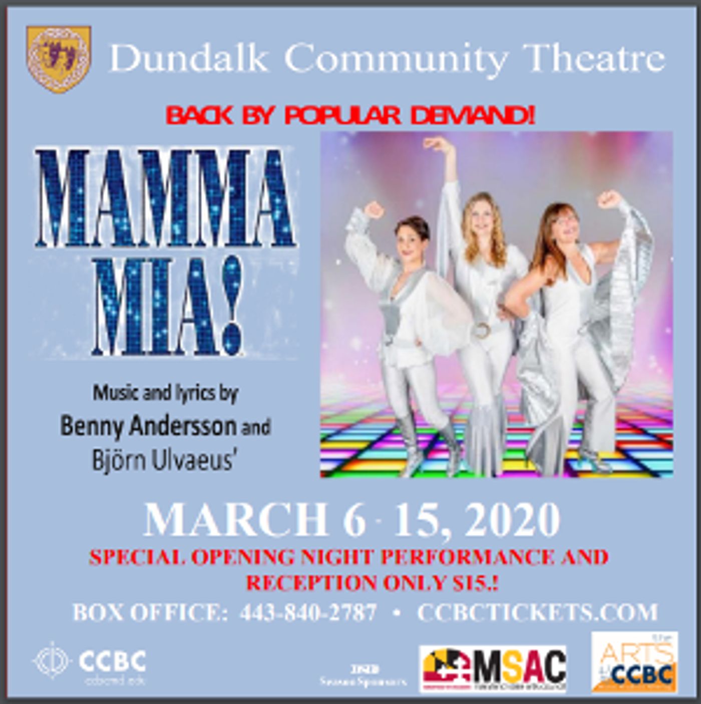 MAMMA MIA Returns to Dundalk Community Theatre March 6  Image