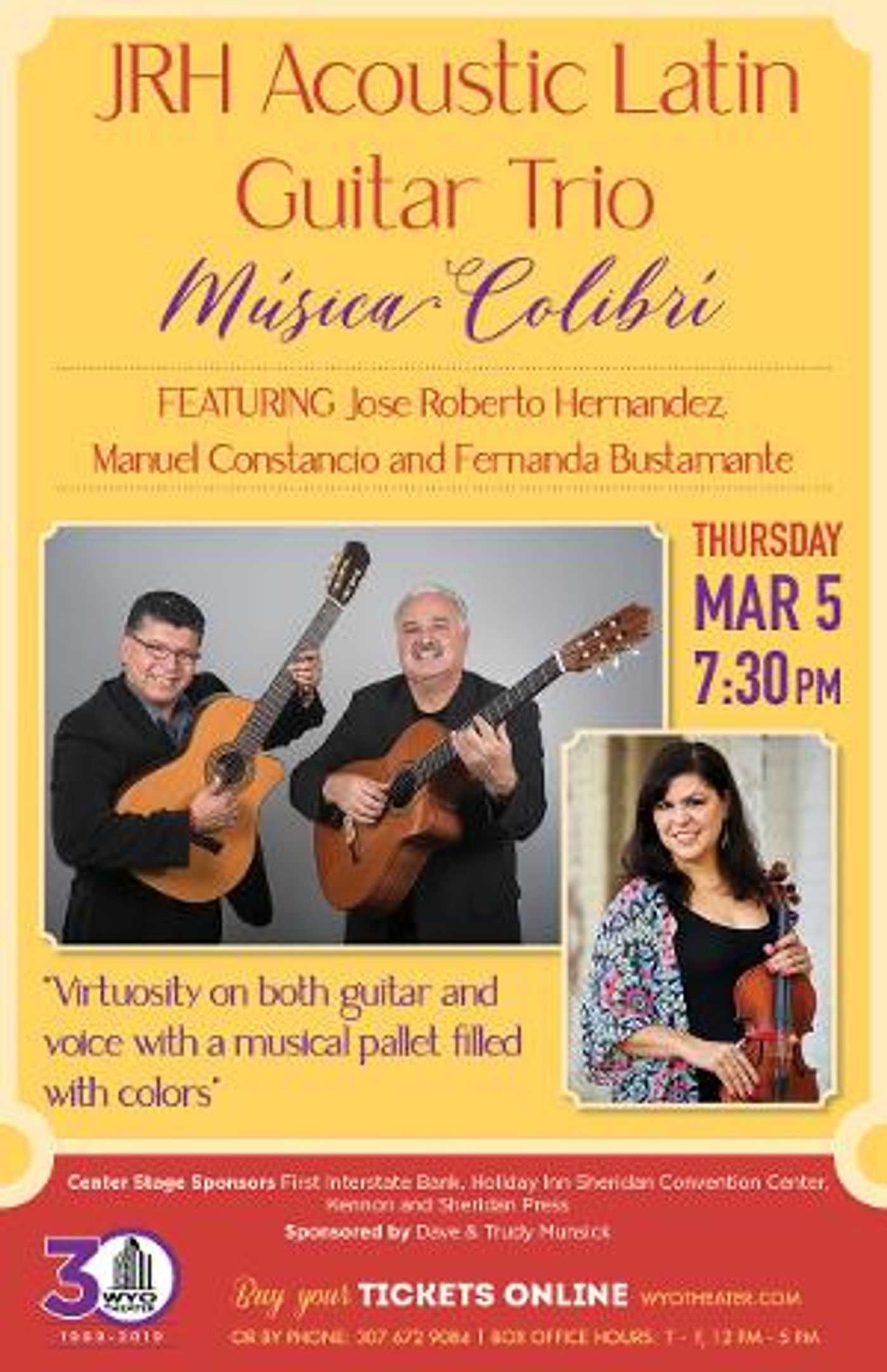 JRH Acoustic Latin Guitar Trio Comes To WYO Theater  Image