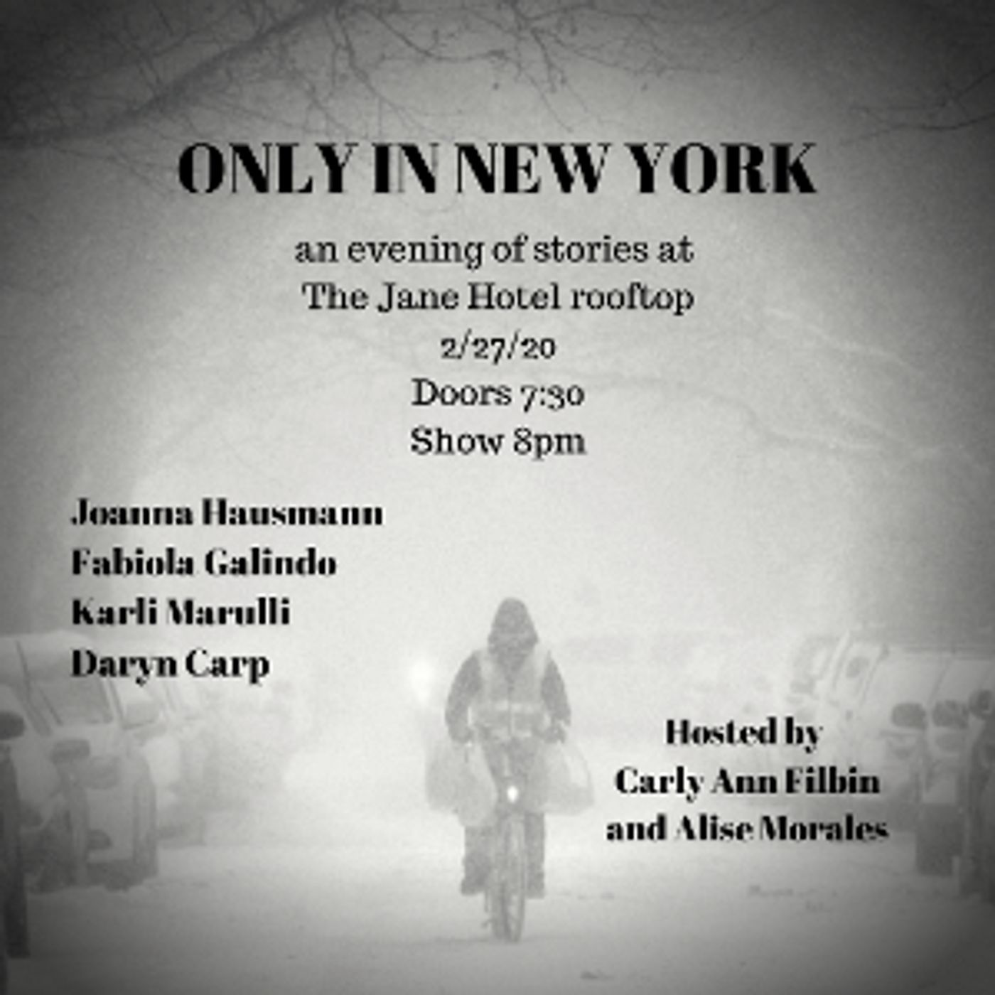 ONLY IN NEW YORK Comes to the Jane Hotel, 2/27  Image