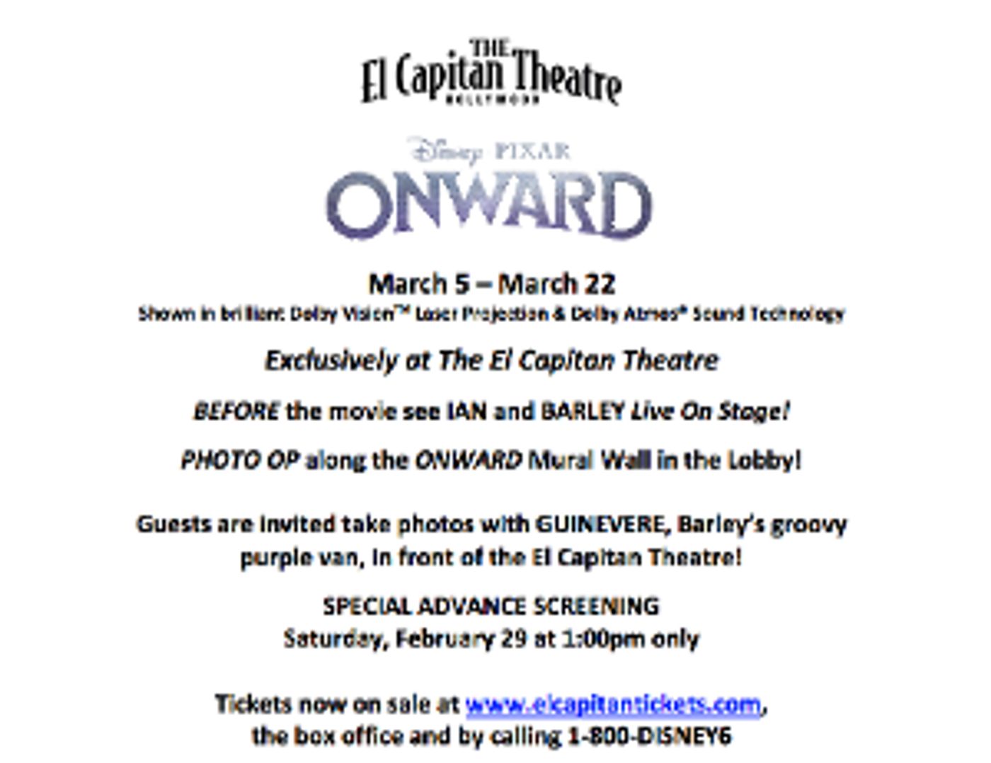 El Capitan Theatre Presents Disney And Pixar's ONWARD March 5-22  Image