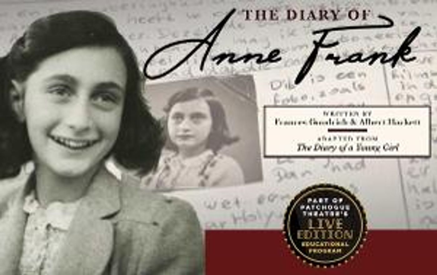Patchogue Theatre Presents THE DIARY OF ANNE FRANK  Image