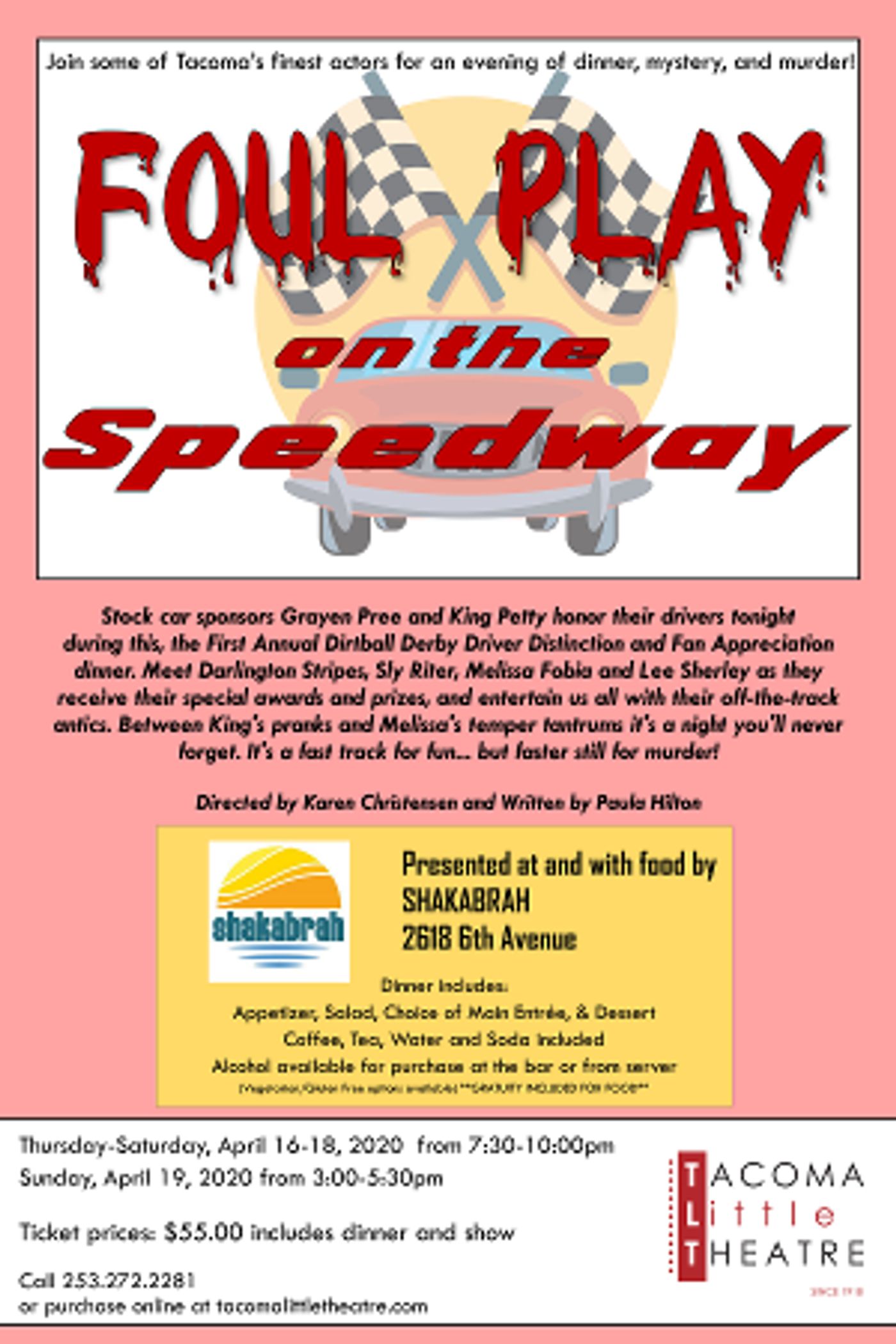 Tacoma Little Theatre Presents FOUL PLAY ON THE SPEEDWAY  Image