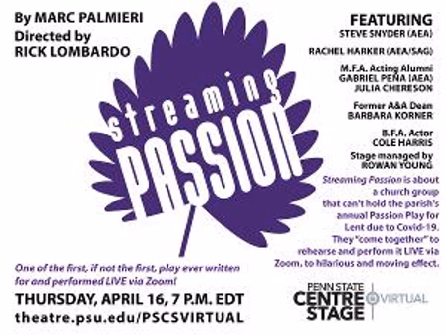 Penn State Centre Stage Virtual Presents Marc Palmieri's Live New Play Image