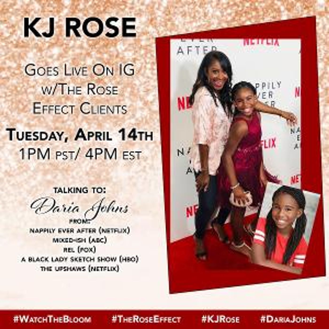 The Rose Effect Pioneer KJ Rose To Host Daria Johns On Instagram Live Today  Image