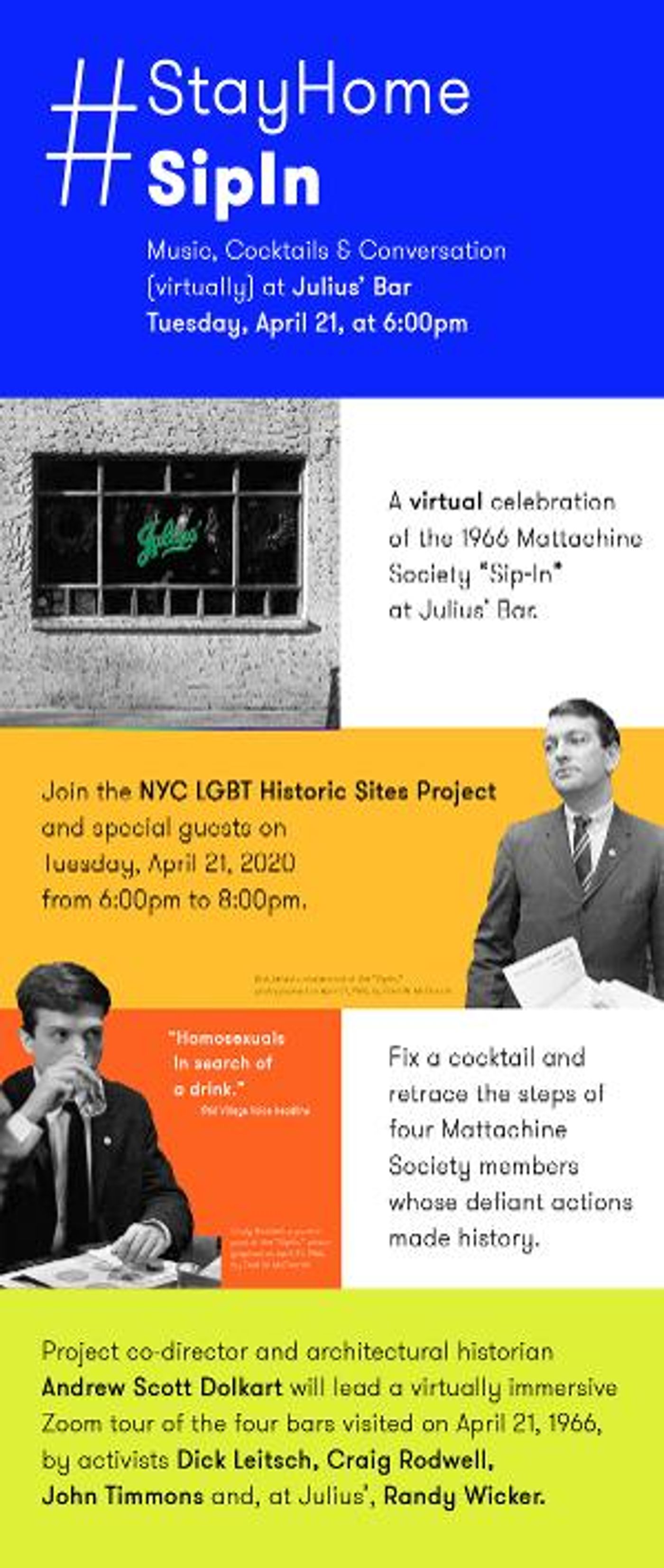 Group Honors Historic 1966 LGBT 'Sip-In' Protest With Virtual Cocktails And Community  Image