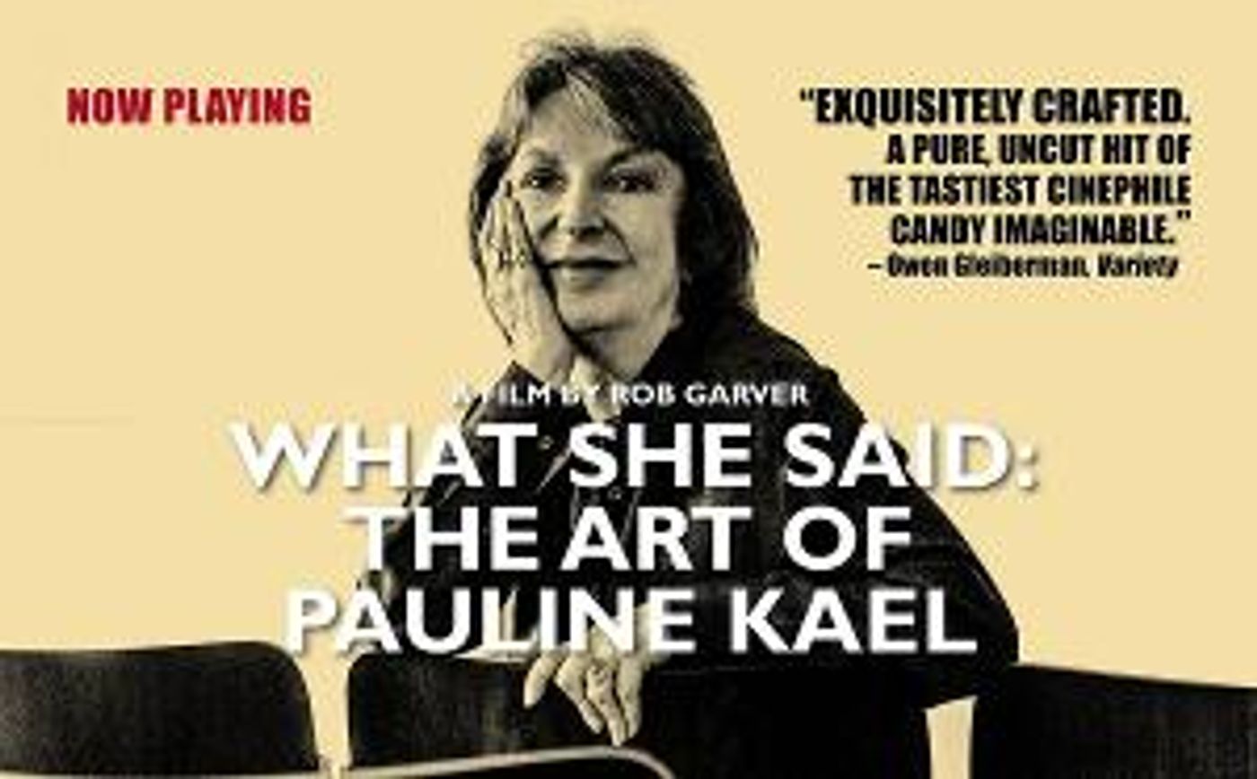 Gold Coast Arts Virtual Cinema Series Presents 'What She Said: The Art Of Pauline Kael'  Image