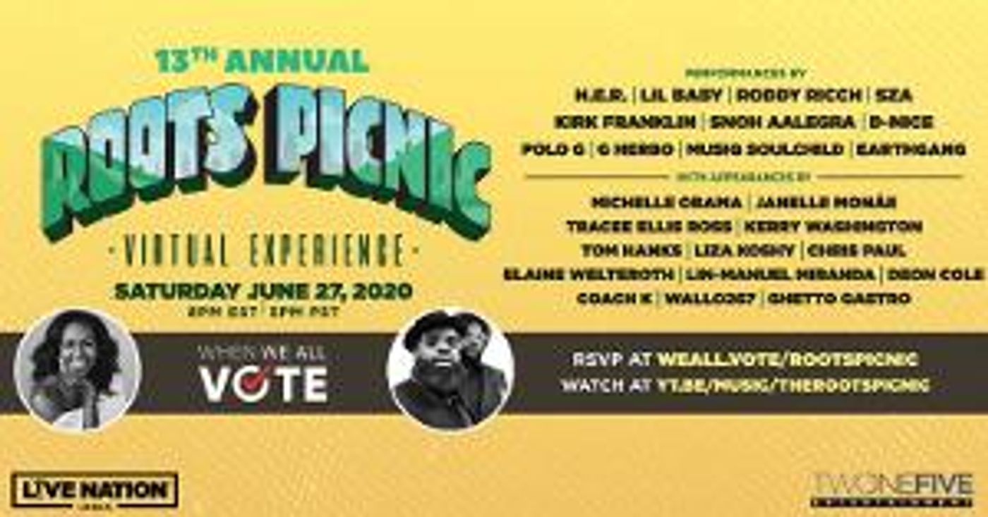 The Roots Picnic 2020 Partners With Michelle Obama's 'When We All Vote' For Virtual Festival Experience  Image