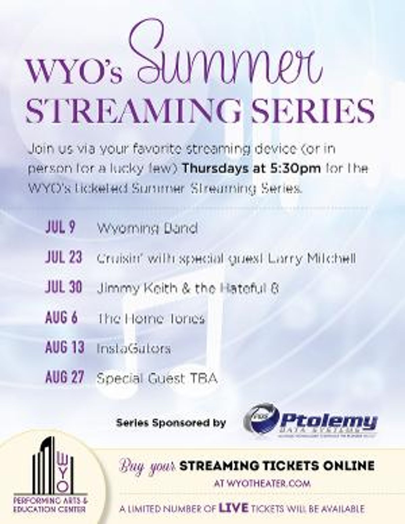 WYO to Host Summer Streaming Series  Image