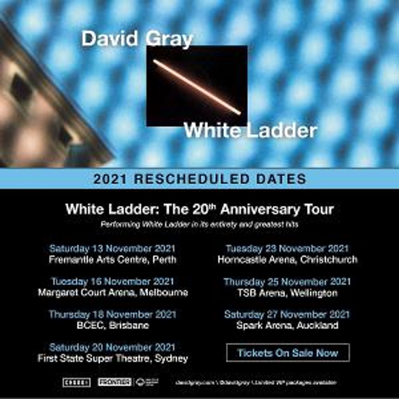 David Gray Reschedules Australia-New Zealand Dates For 'White Ladder: The 20th Anniversary Tour' To November 2021  Image