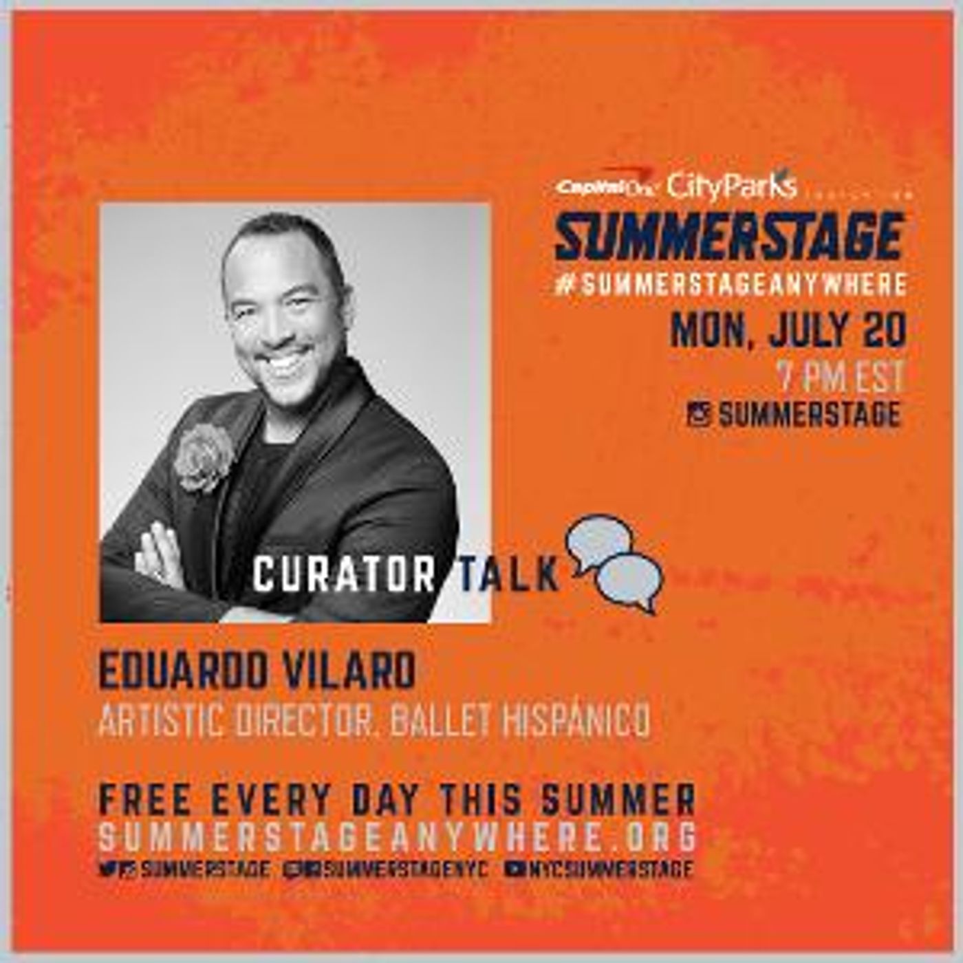 Tonight - SummerStage Anywhere Soundcheck: Curator Conversation With Ballet Hispánico's Eduardo Vilaro  Image