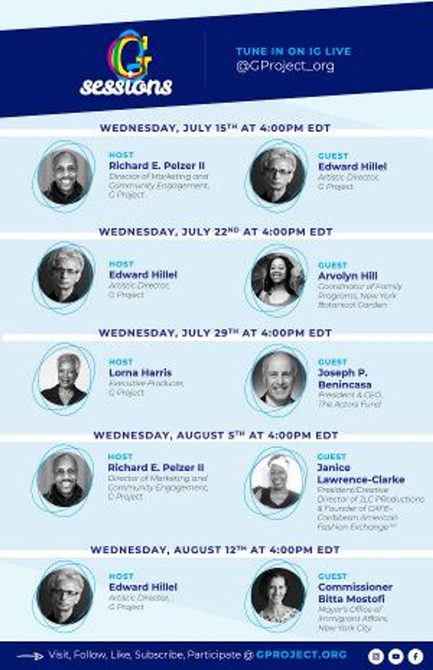 G SESSIONS: WHAT IS YOUR G STATUS? Announces Guest Lineup  Image