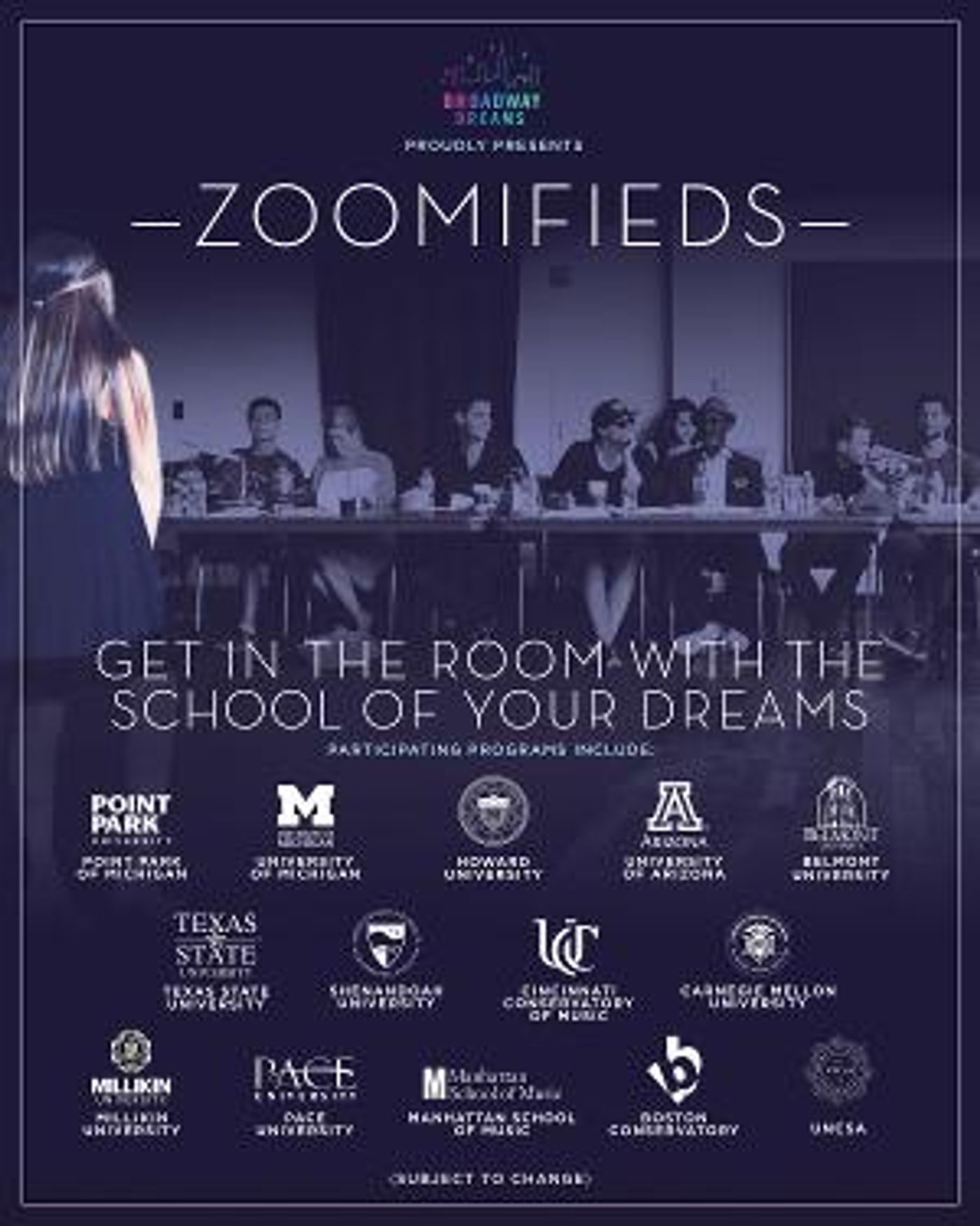 Broadway Dreams Presents ZOOMIFIEDS  Image