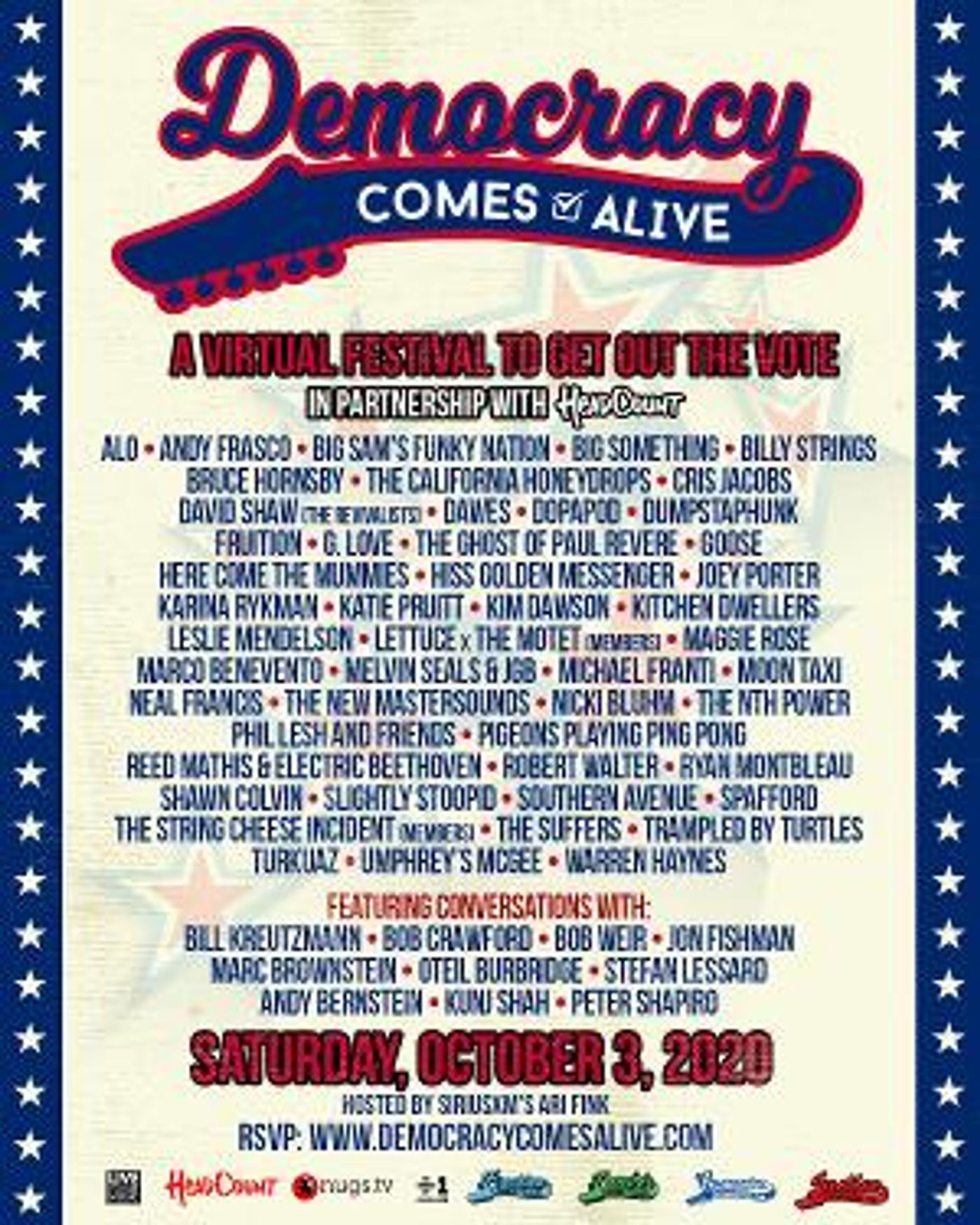 Democracy Comes Alive Announces 50+ Artists For Virtual Music Festival Promoting Participation In Democracy  Image