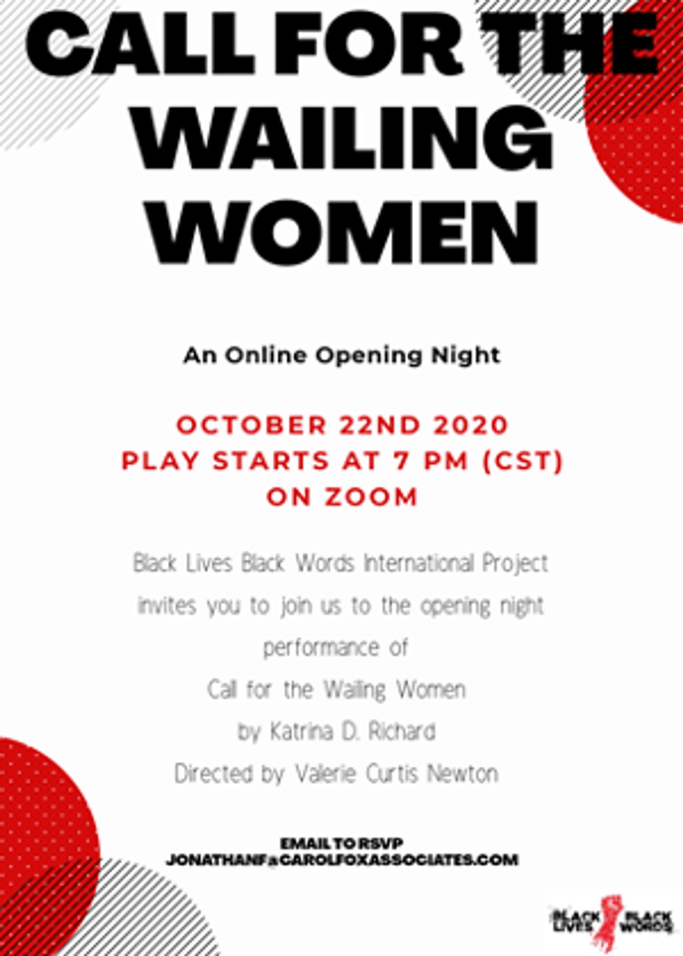 Black Lives, Black Words Theatre Company to Present Two More Virtual Plays In October And November  Image