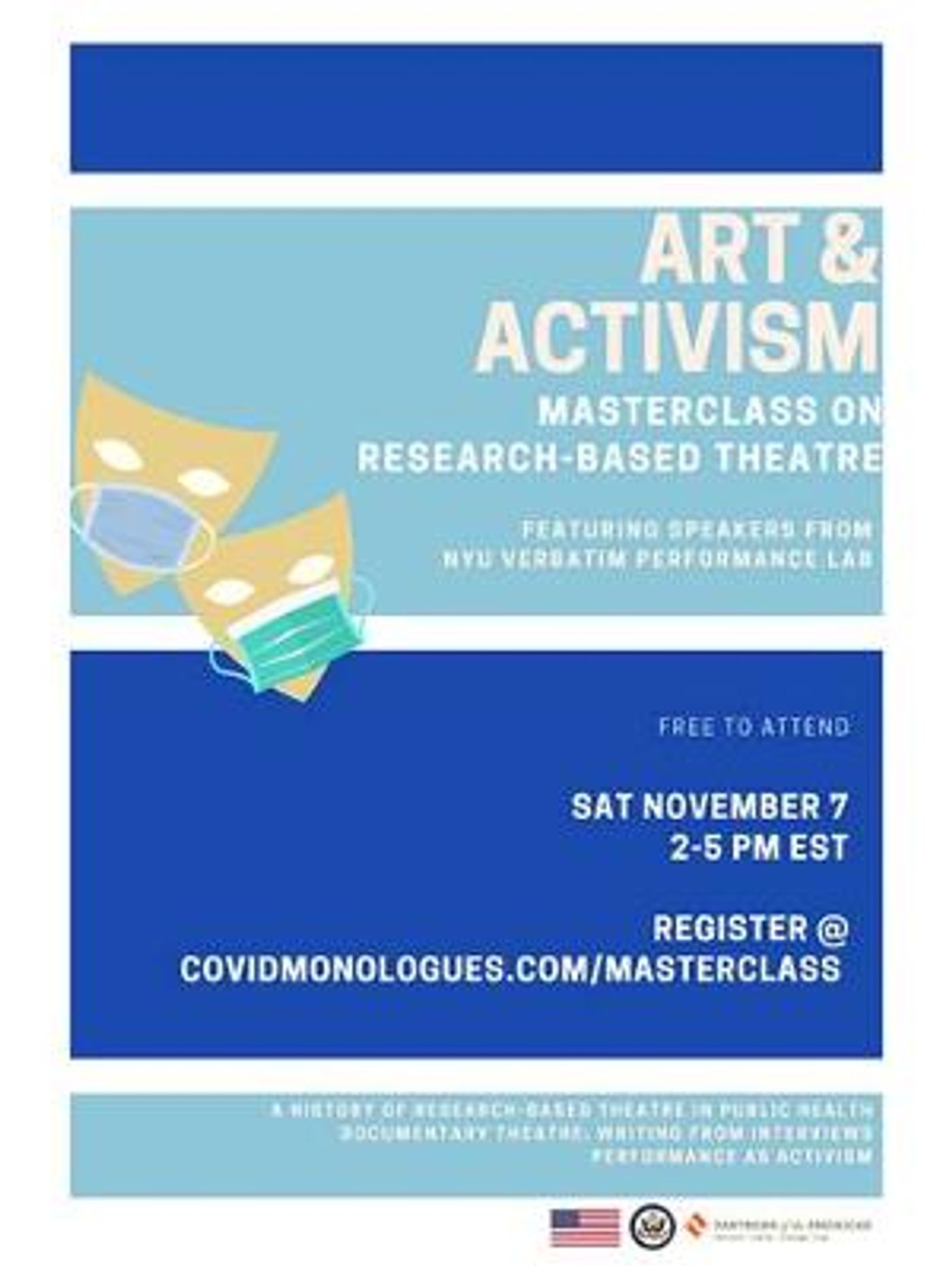 Art And Activism Masterclass COVID MONOLOGUES Announced  Image