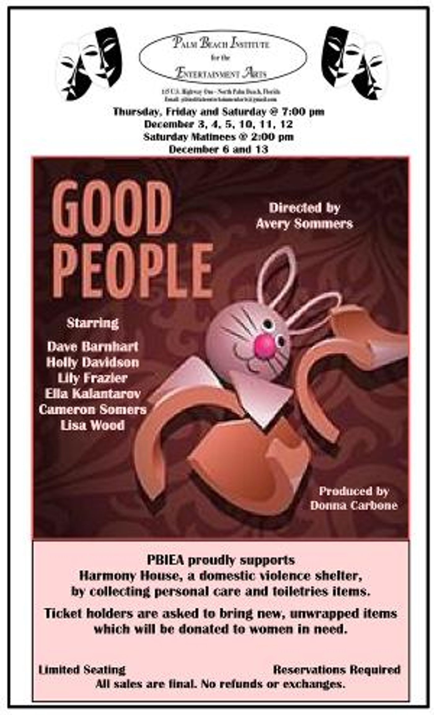 Palm Beach Institute Presents GOOD PEOPLE  Image
