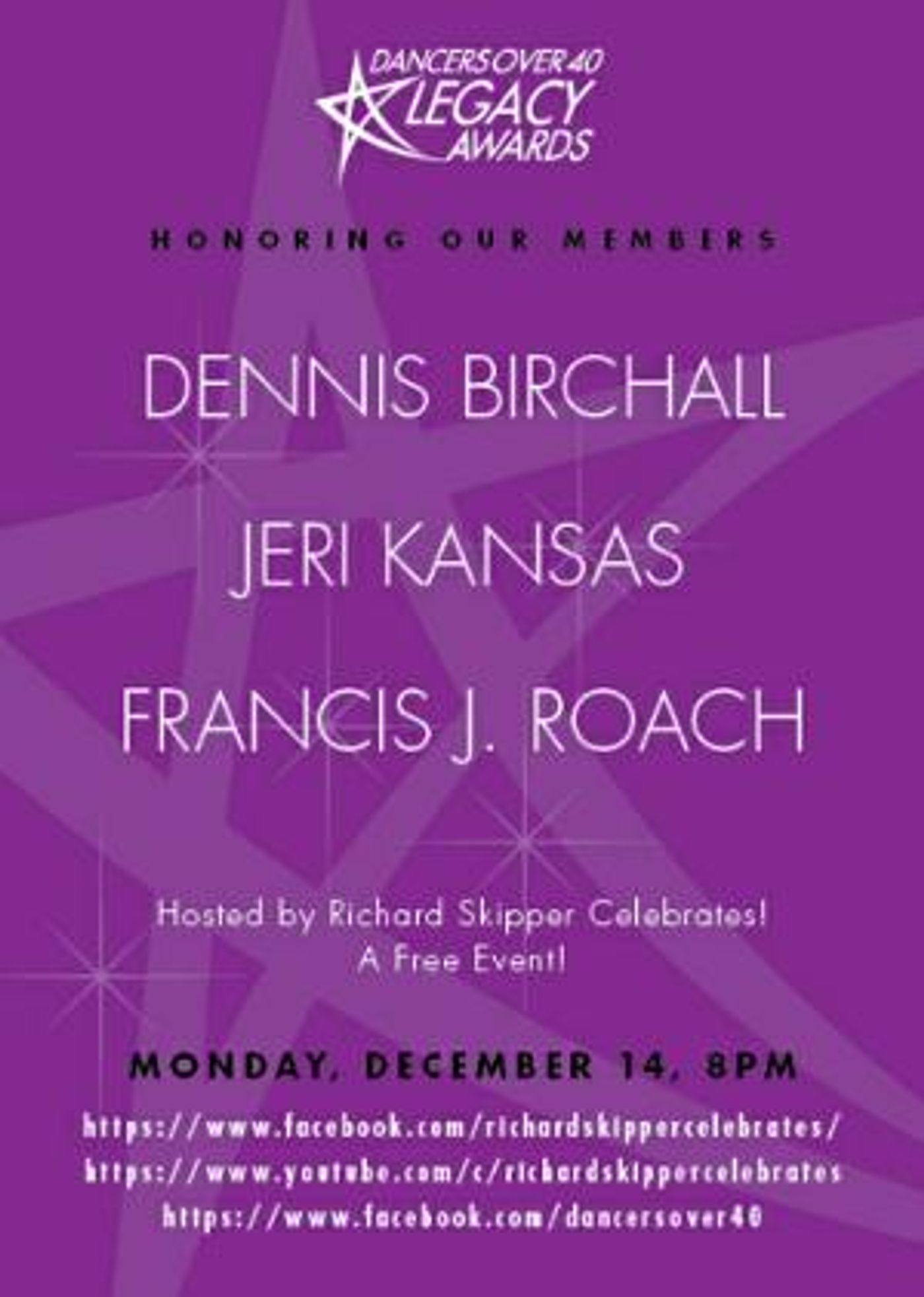 THE 12TH ANNUAL DANCERS OVER 40 LEGACY AWARDS Announced December 14  Image