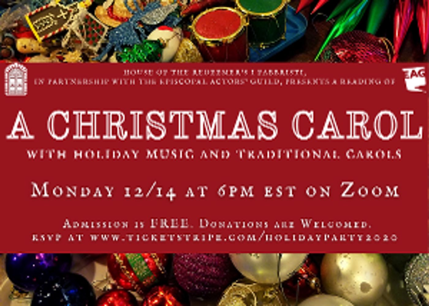 The Episcopal Actors' Guild and the House of the Redeemer Present A CHRISTMAS CAROL  Image