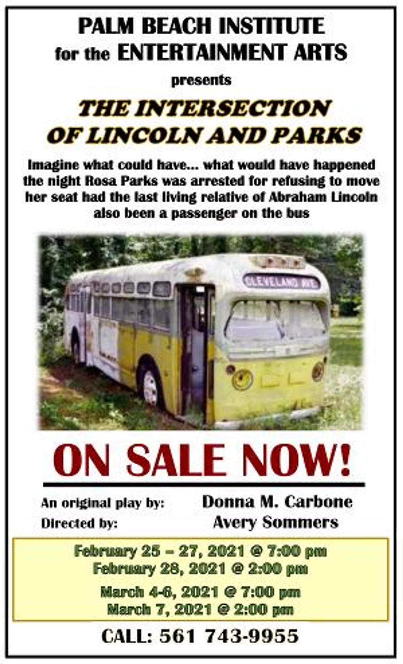 Palm Beach Institute for the Entertainment Arts  Presents INTERSECTION OF LINCOLN AND PARKS  Image