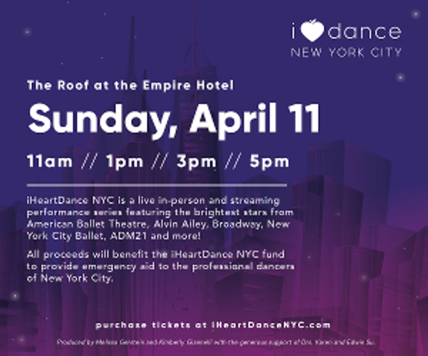 NYC Brightest Dance Stars in Live Rooftop Dance Series to Support iHeartDance Relief Fund  Image
