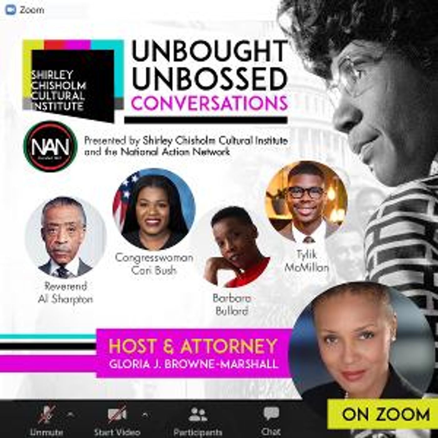 Explore Shirley Chisholm's Legacy Then And Now in UNBOUGHT UNBOSSED CONVERSATIONS   Image