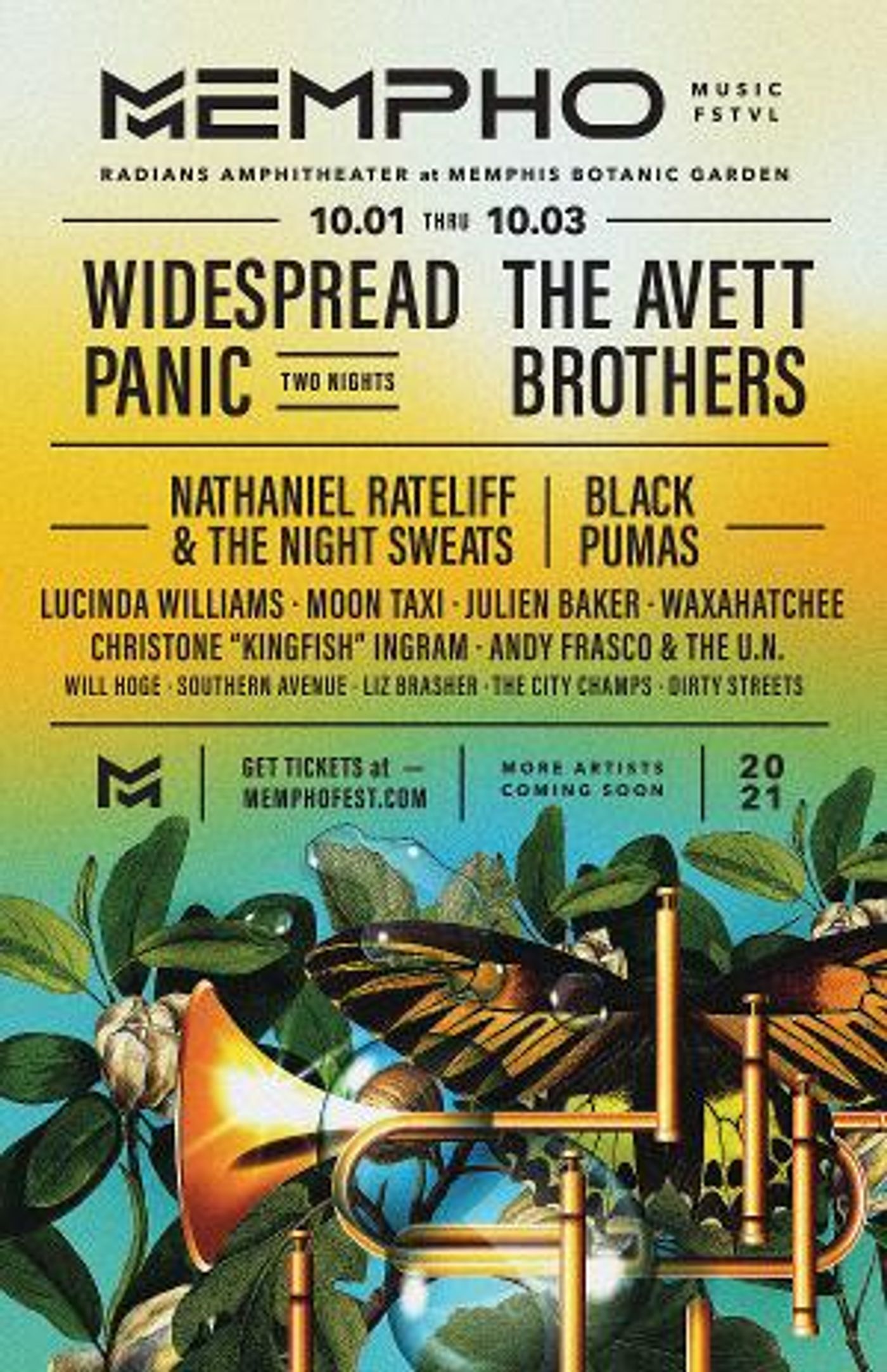 MEMPHO MUSIC FESTIVAL 2021 Lineup Announced  Image