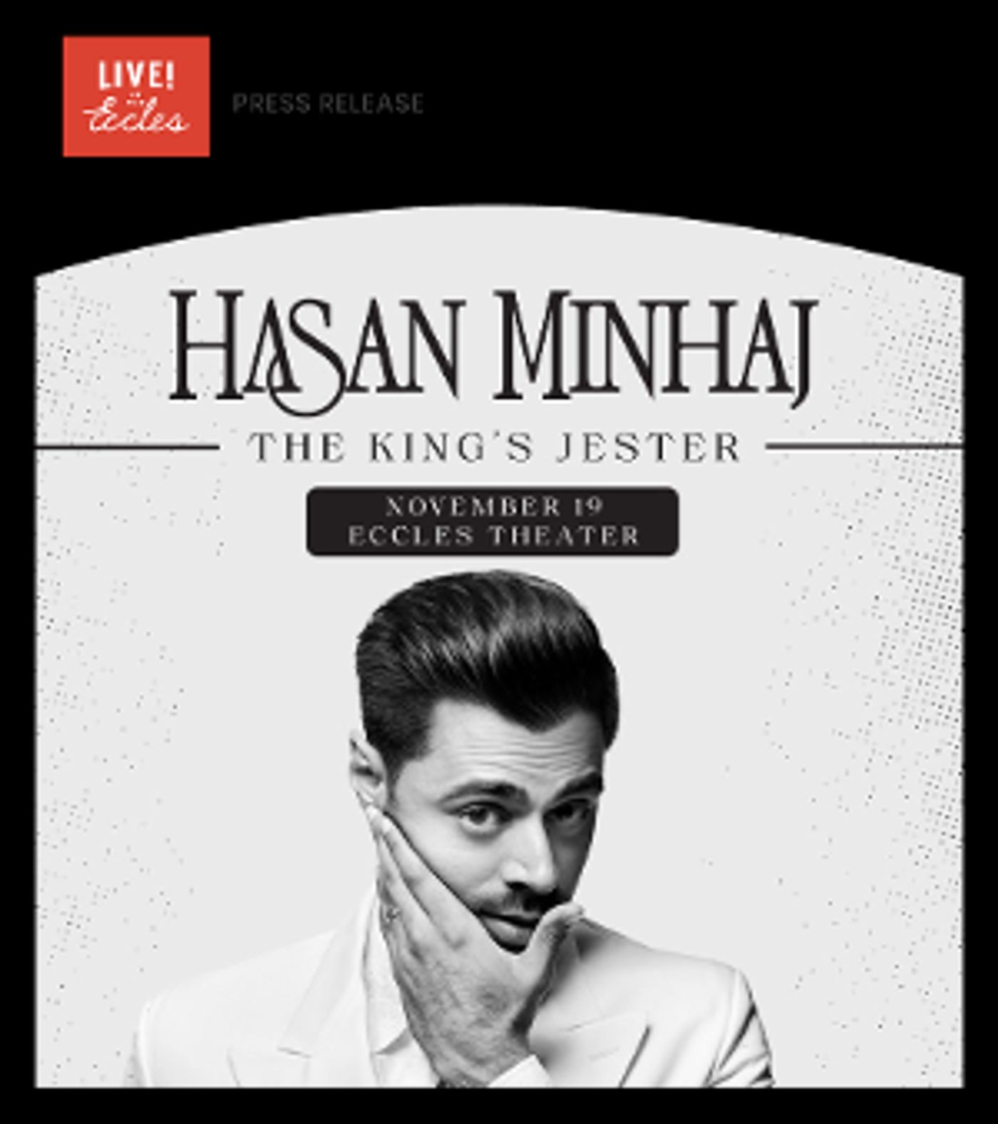 Hasan Minhaj Brings THE KING'S JESTER Tour to the Eccles Center  Image