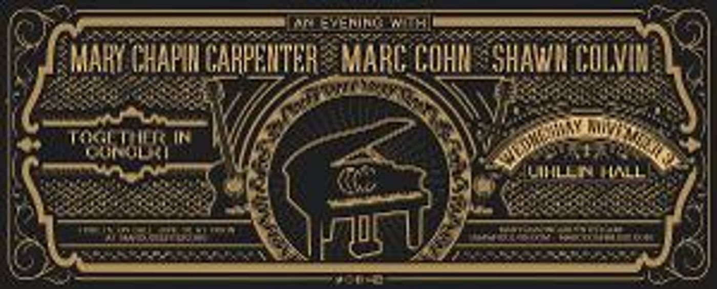 Mary Chapin Carpenter, Marc Cohn and Shawn Clovin Announce TOGETHER IN CONCERT Tour  Image